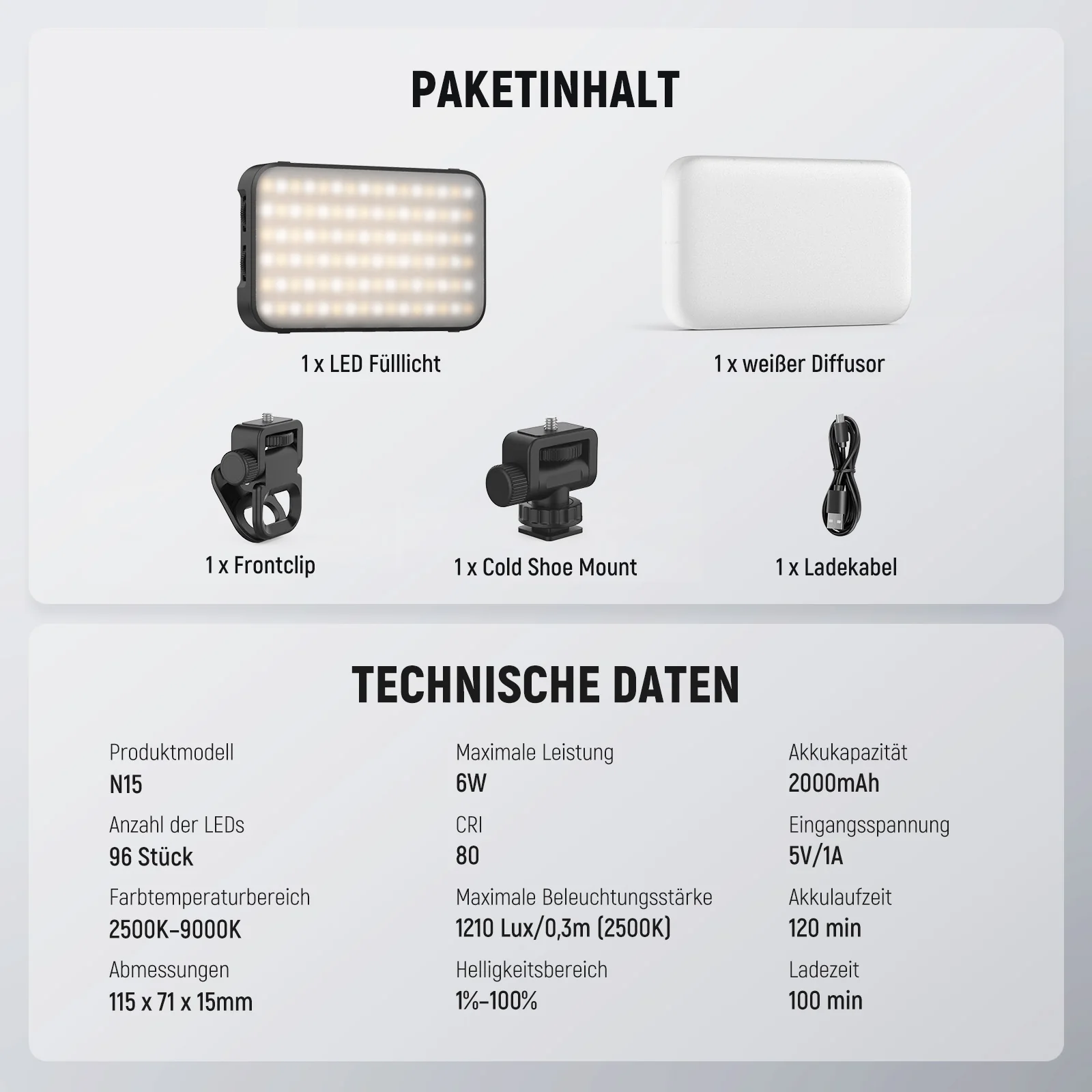 NEEWER ENTRY LEVEL VERSION N15 Magnetisches Selfie Licht - Image 8