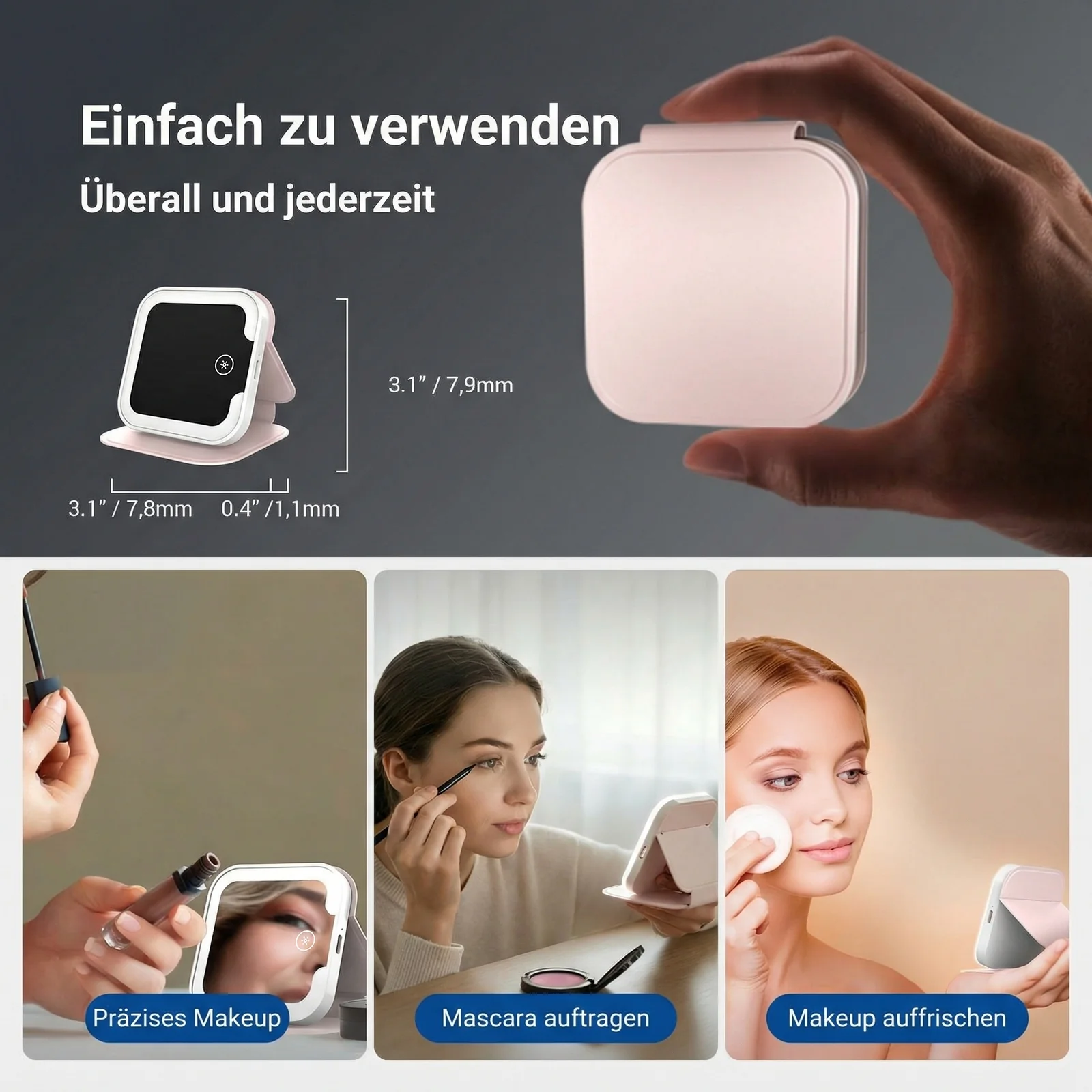 NEEWER ENTRY LEVEL VERSION N26/N27 Beleuchteter LED Reiseschminkspiegel - Image 6