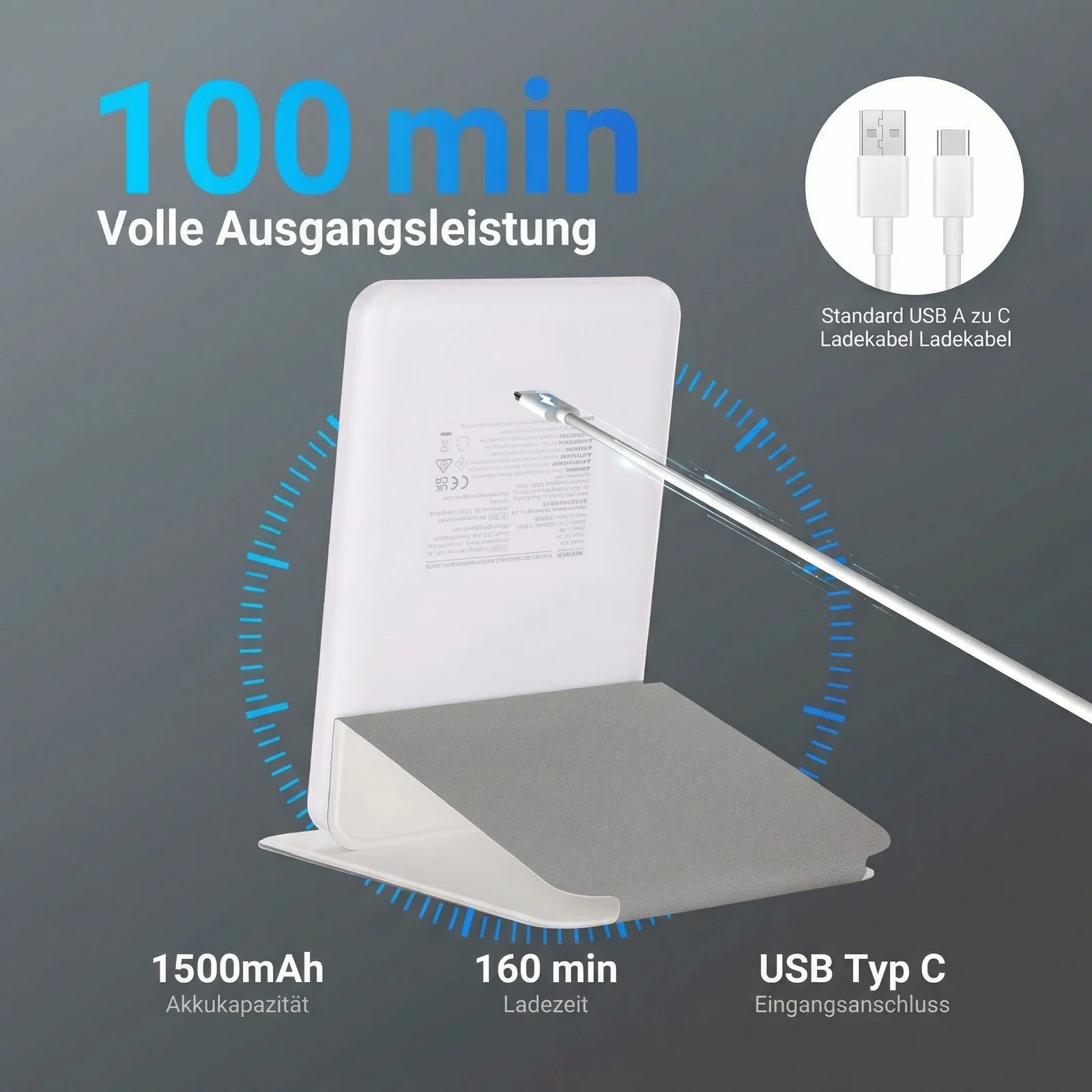 NEEWER ENTRY LEVEL VERSION N26/N27 Beleuchteter LED Reiseschminkspiegel - Image 8