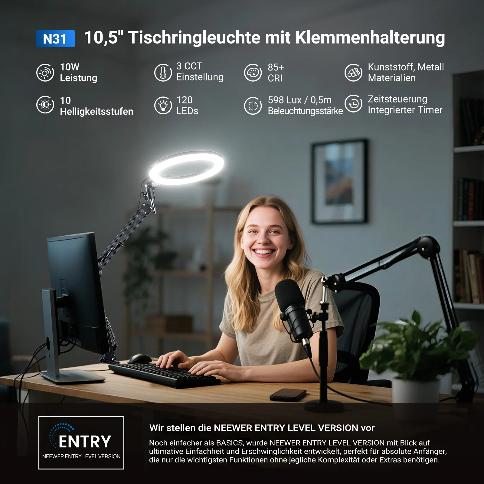 NEEWER ENTRY LEVEL VERSION N31 Ringlicht mit Tischstativ - Image 2