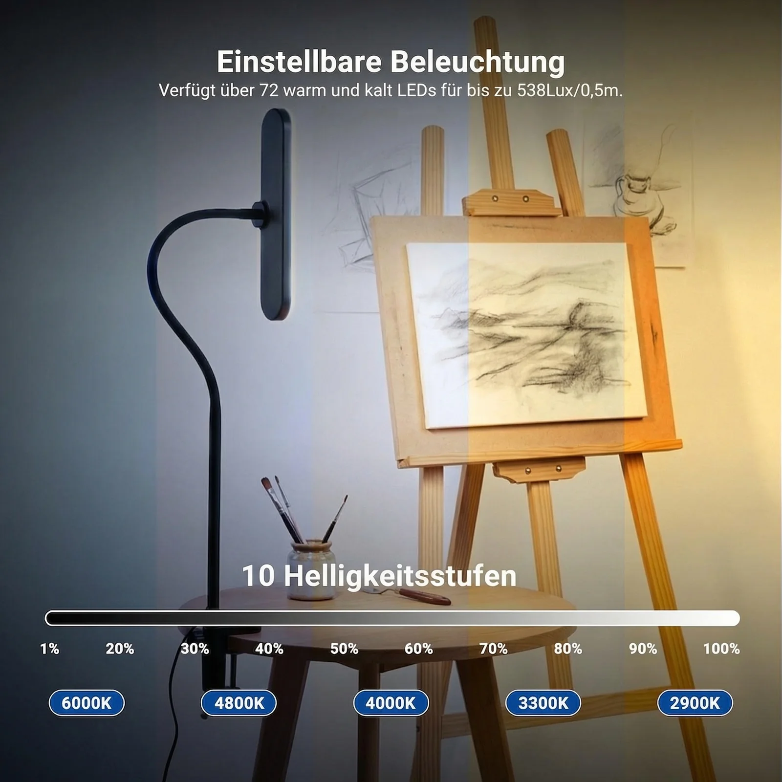 NEEWER ENTRY LEVEL VERSION N33 10W Tischleuchte mit Klemme - Image 3