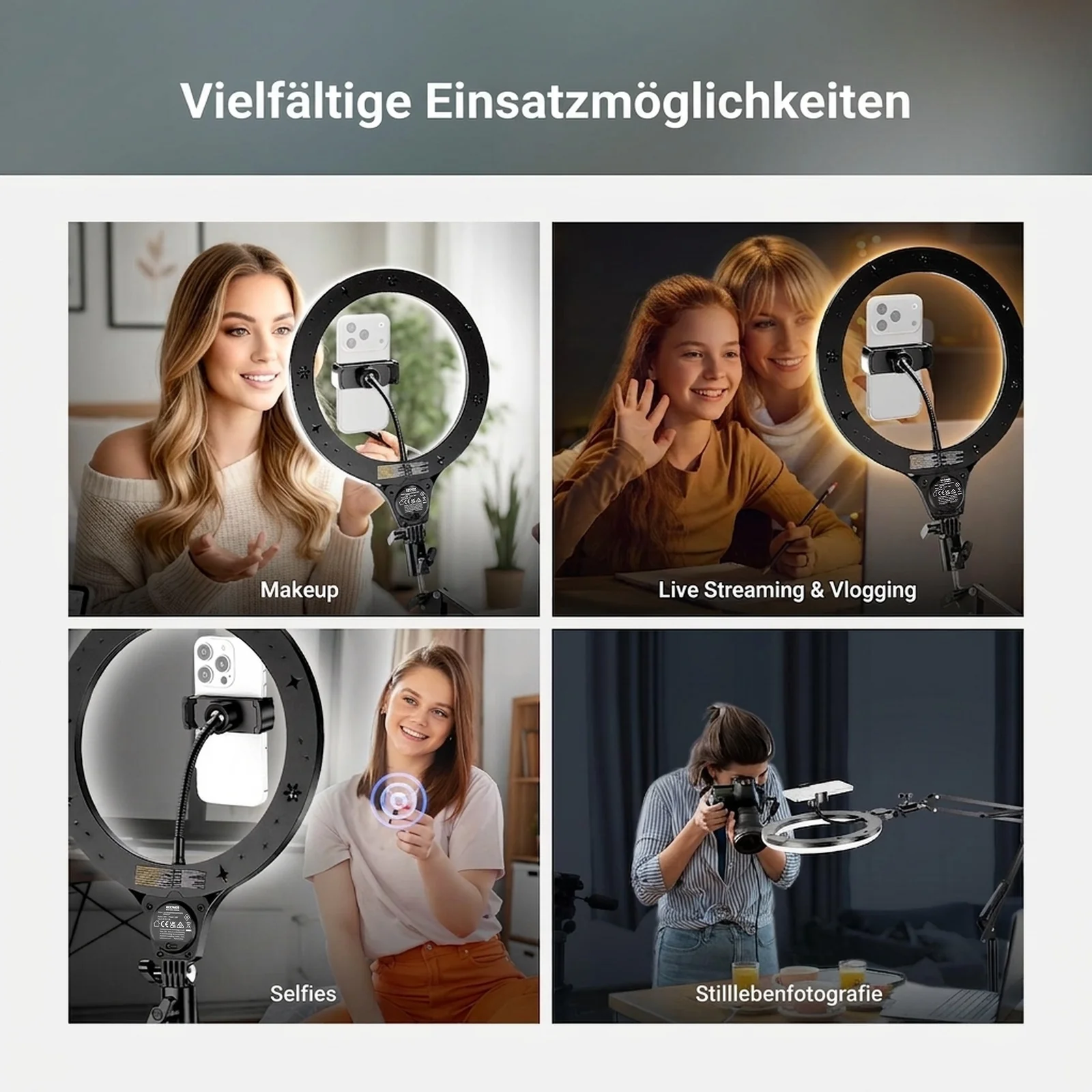 NEEWER ENTRY LEVEL VERSION N44 10" 10W Ringlicht mit Stativ & Smartphone Halterung - Image 7