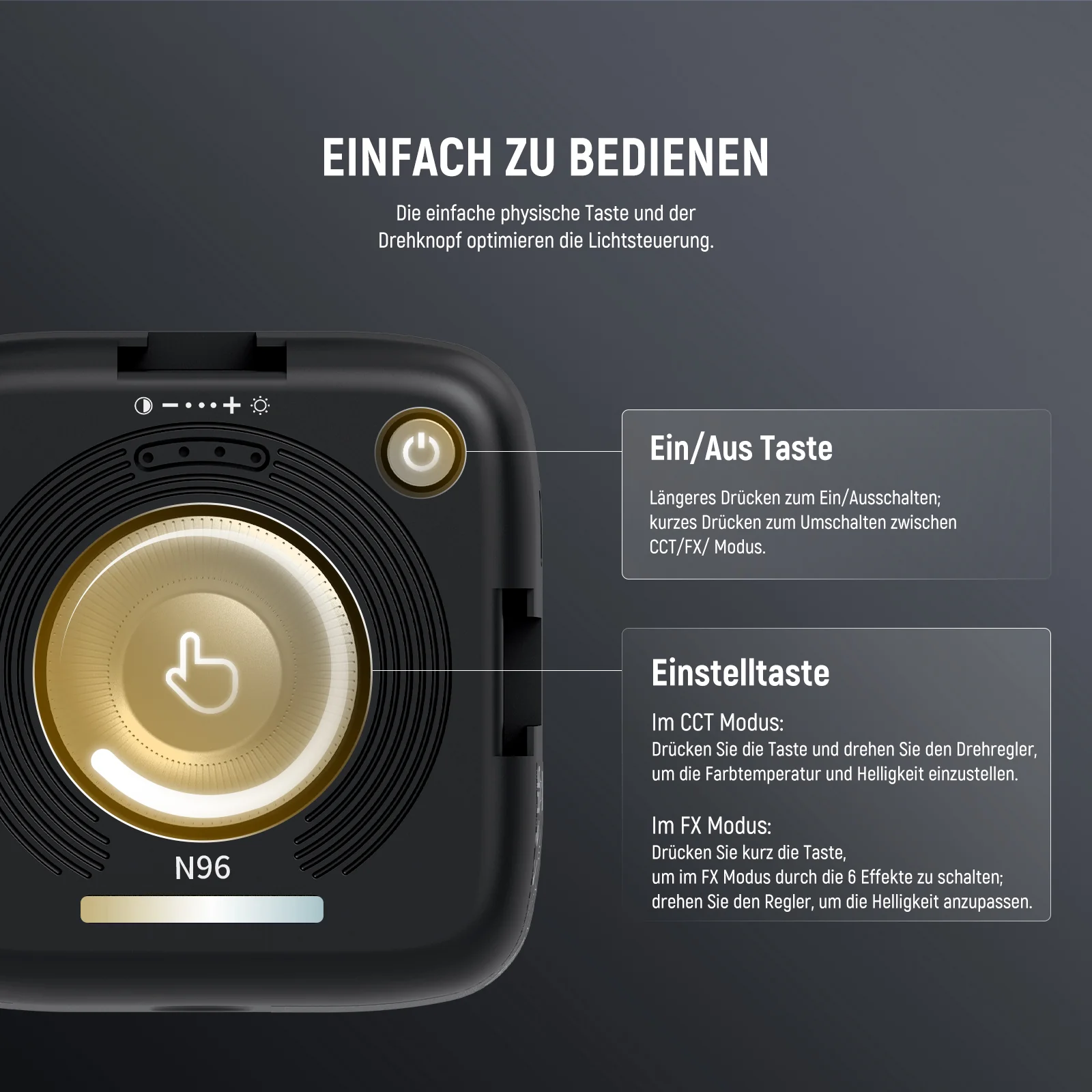 NEEWER ENTRY LEVEL VERSION N96 LED Videolicht - Image 6