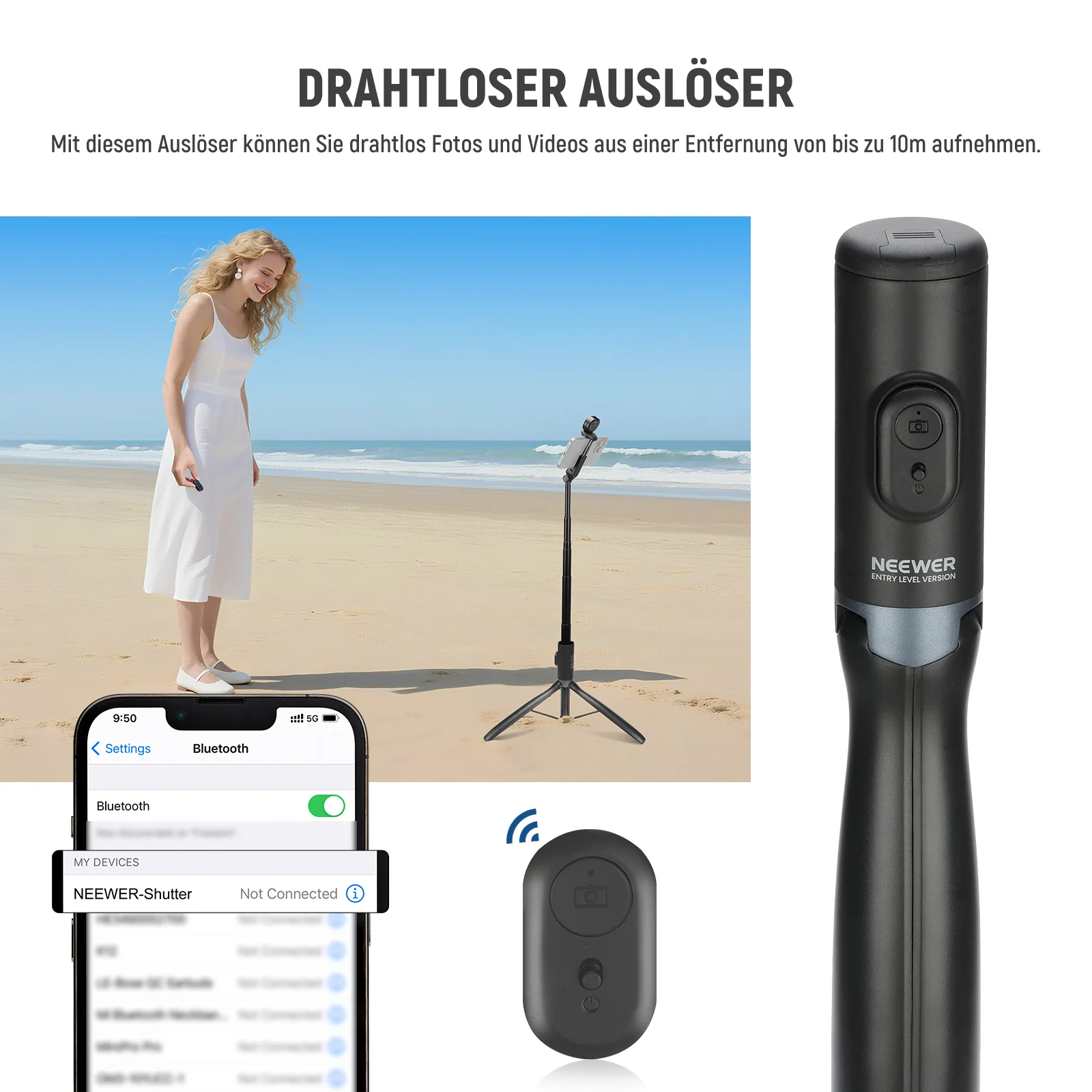 NEEWER ENTRY LEVEL VERSION PA987 170cm Selfie Stick Stativ mit Licht - Image 7
