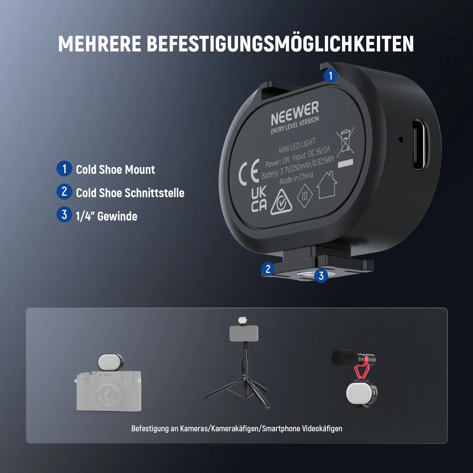 NEEWER ENTRY LEVEL VERSION PA987 170cm Selfie Stick Stativ mit Licht - Image 8