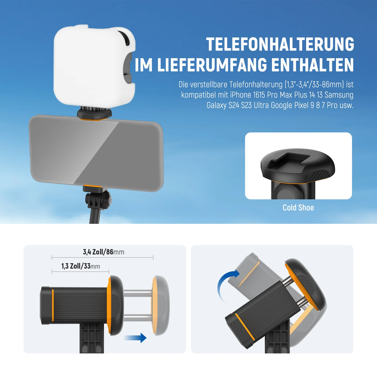 NEEWER ENTRY LEVEL VERSION PA988 71" 180cm Selfie Stick Stativ - Image 6