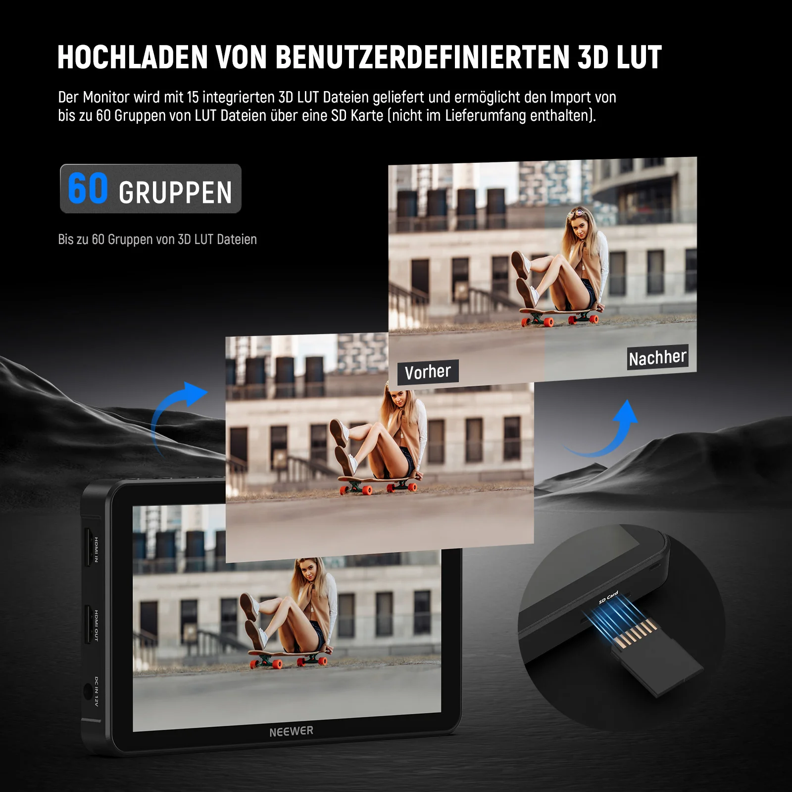 NEEWER F700 7" LED HD Kamera Feldmonitor 2000 Nits mit Touchscreen - Image 4