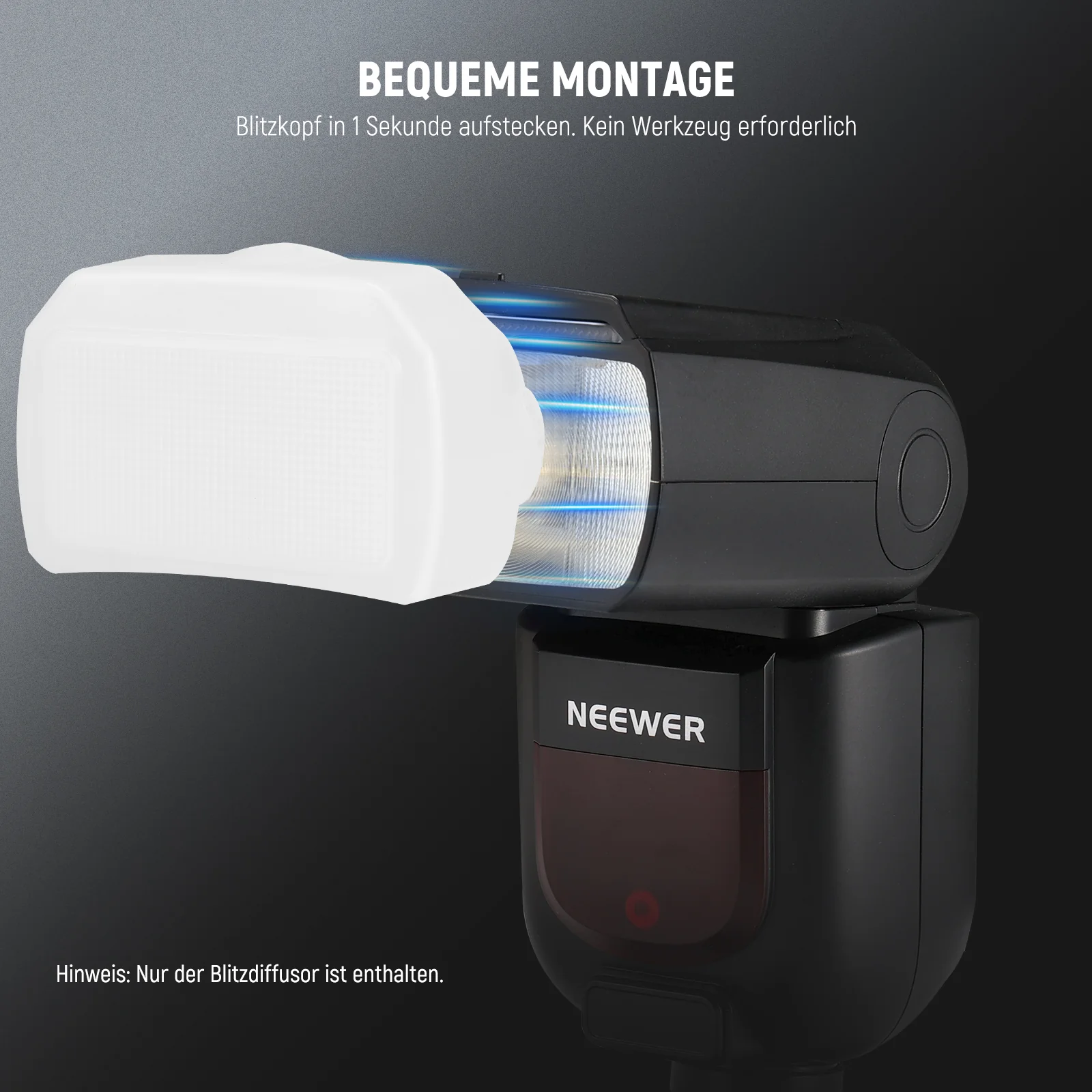 NEEWER FA002 Blitz Diffusor für Speedlite Blitz mit quadratischem Kopf - Image 3