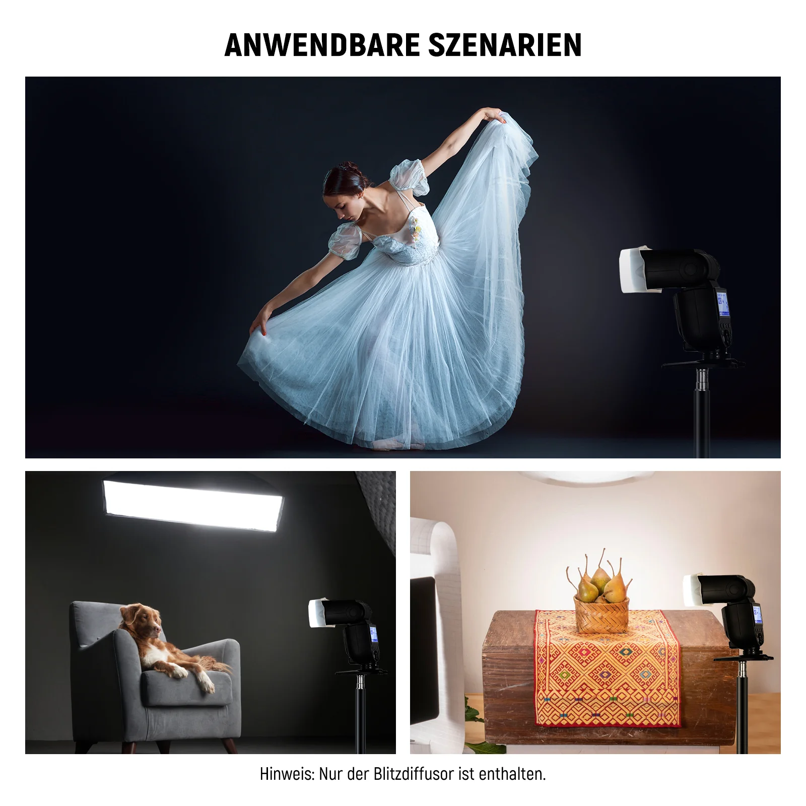 NEEWER FA002 Blitz Diffusor für Speedlite Blitz mit quadratischem Kopf - Image 7