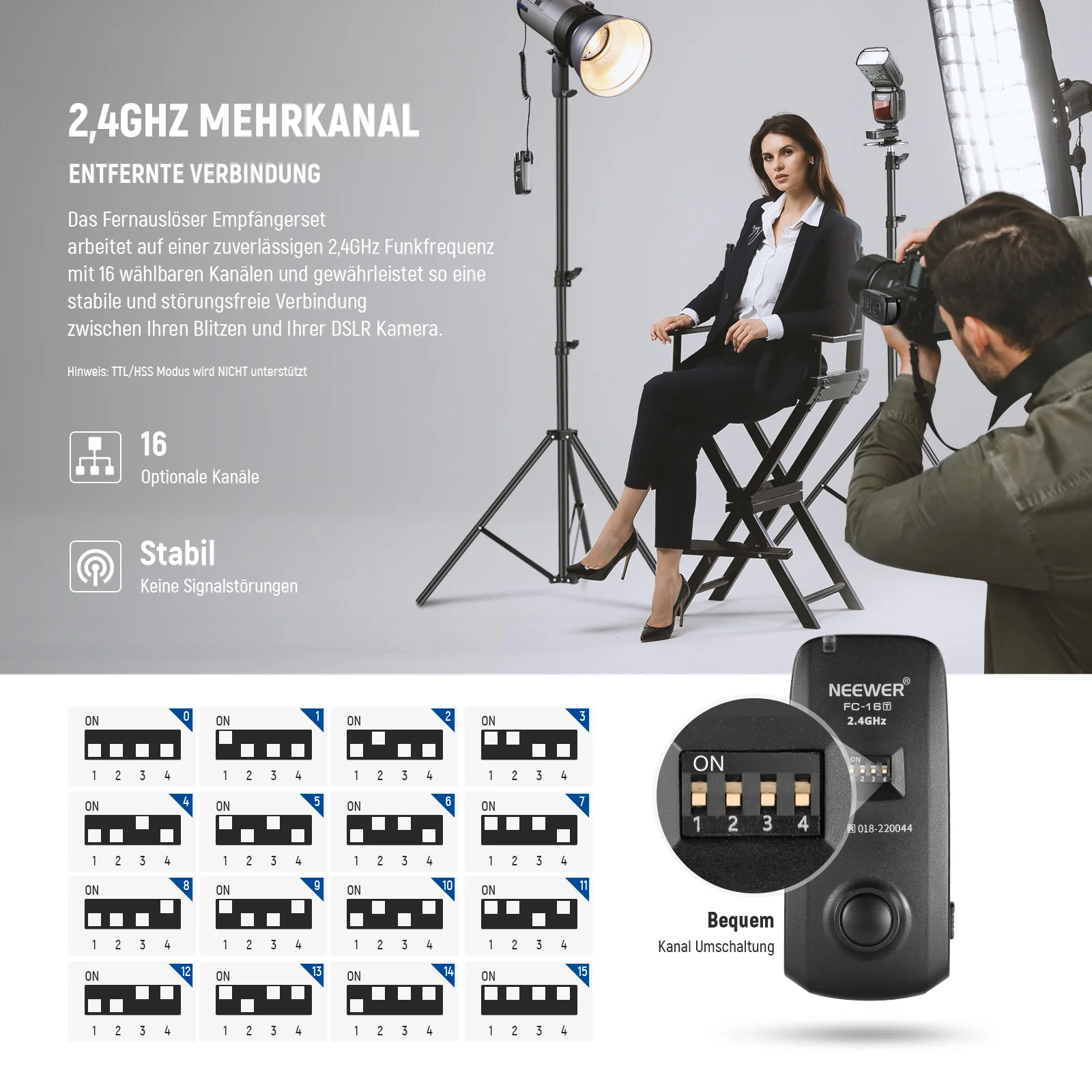 NEEWER FC-16 2.4G Kabelloser Kamera Auslöser für Canon - Image 4