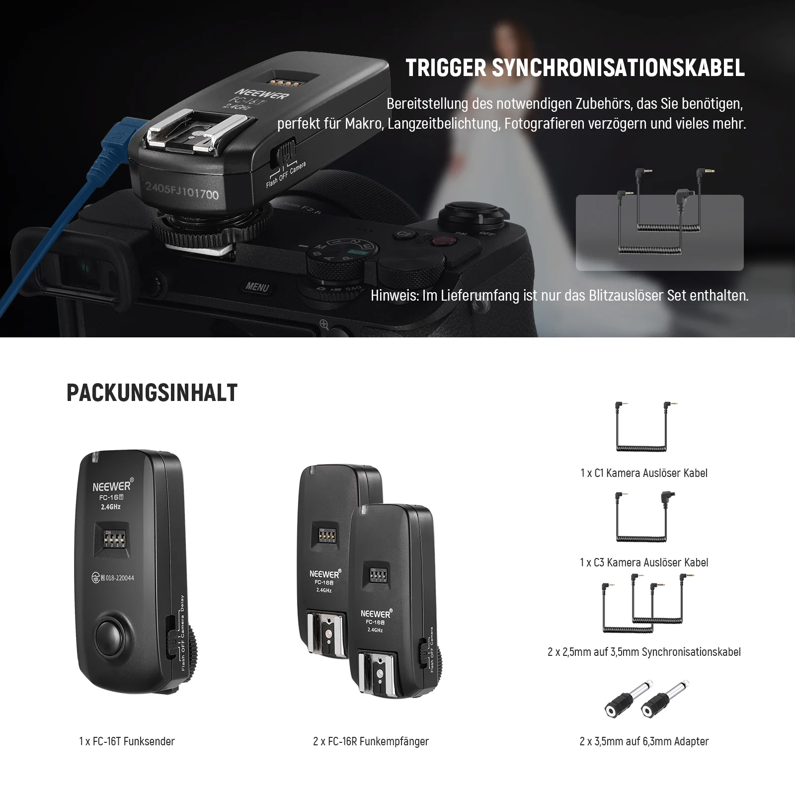 NEEWER FC-16 2.4G Kabelloser Kamera Auslöser für Canon - Image 8