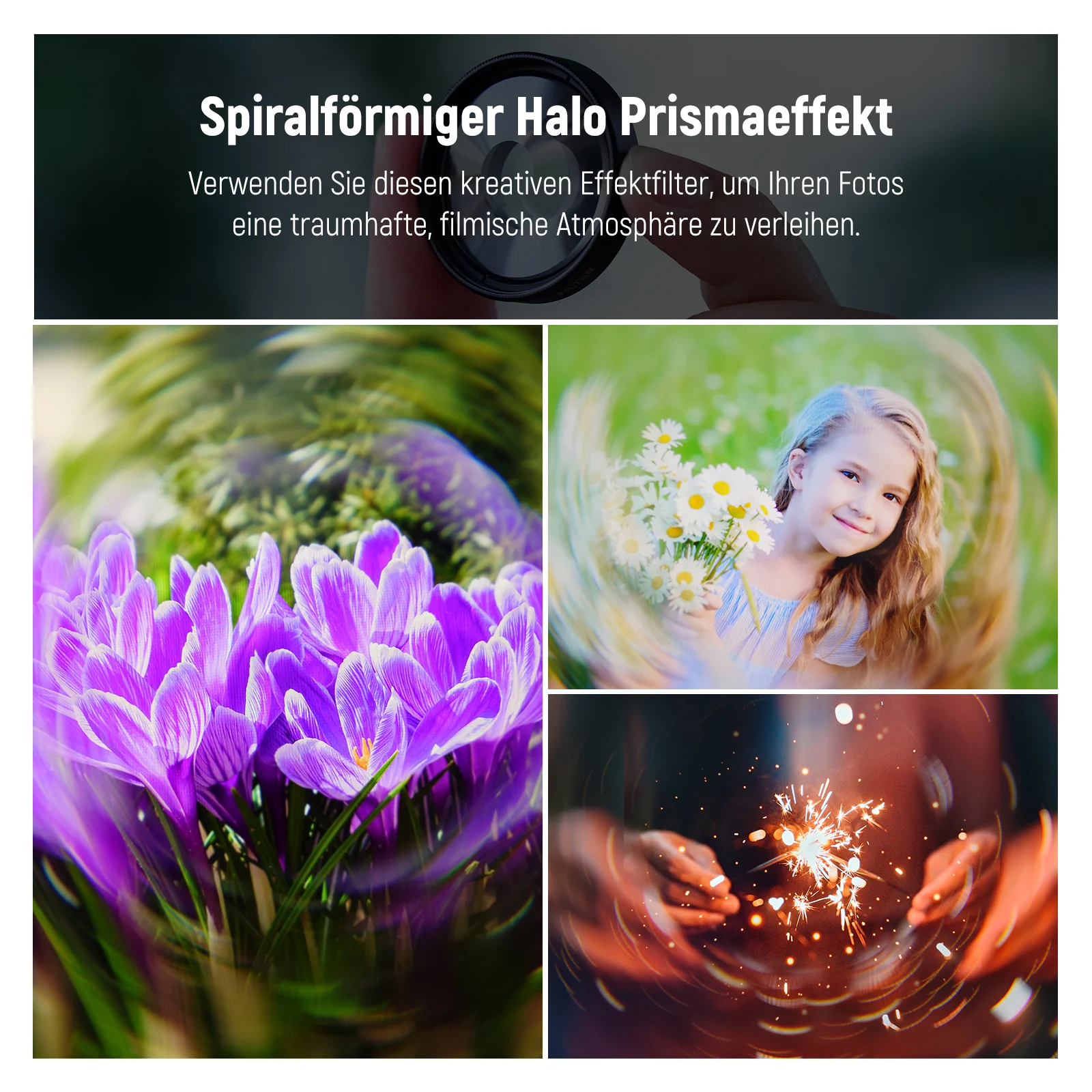 NEEWER FL-100 37mm Spiral Halo Prism Filter mit Handy Clip - Image 4