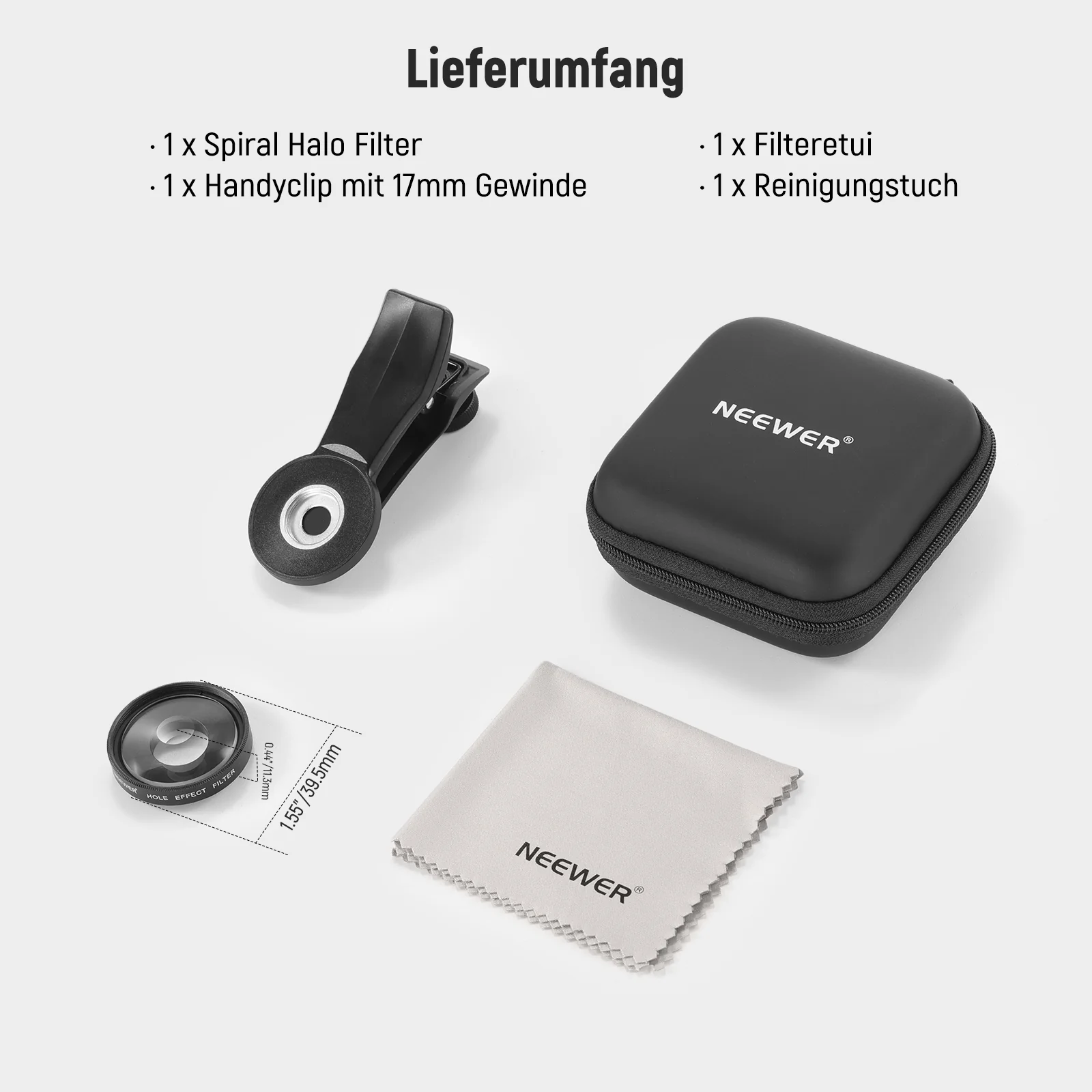 NEEWER FL-100 37mm Spiral Halo Prism Filter mit Handy Clip - Image 8