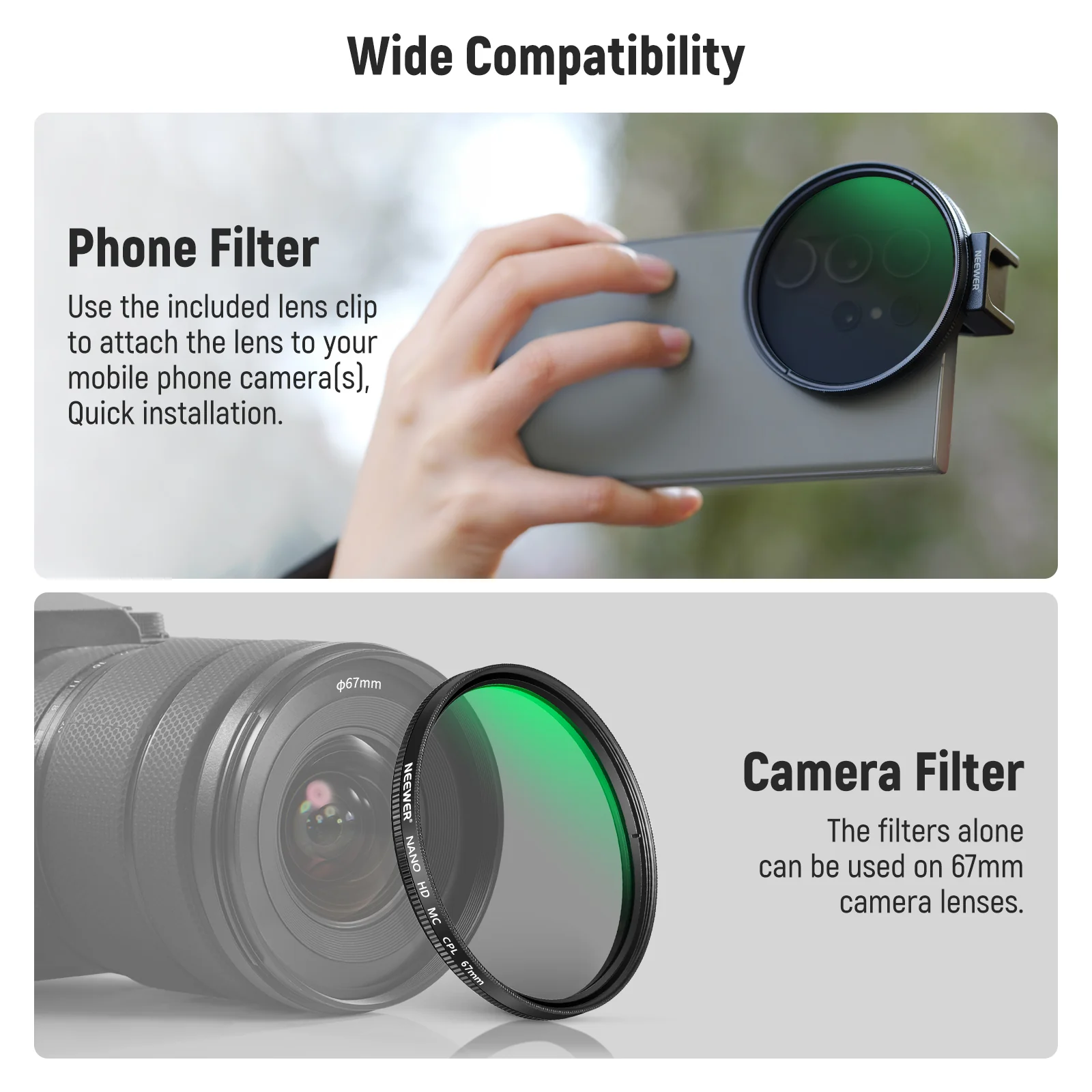 NEEWER FL-41 67mm CPL Filter für Handy - Image 6