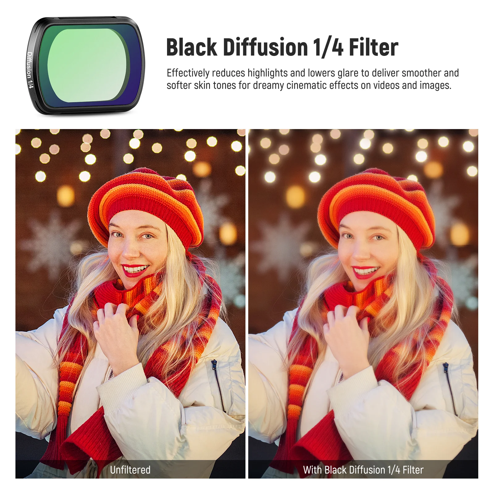 NEEWER Magnetischer Black Diffusion Filter kompatibel mit DJI OSMO Pocket 3 / Pocket 4 & Xtra Muse - Image 3