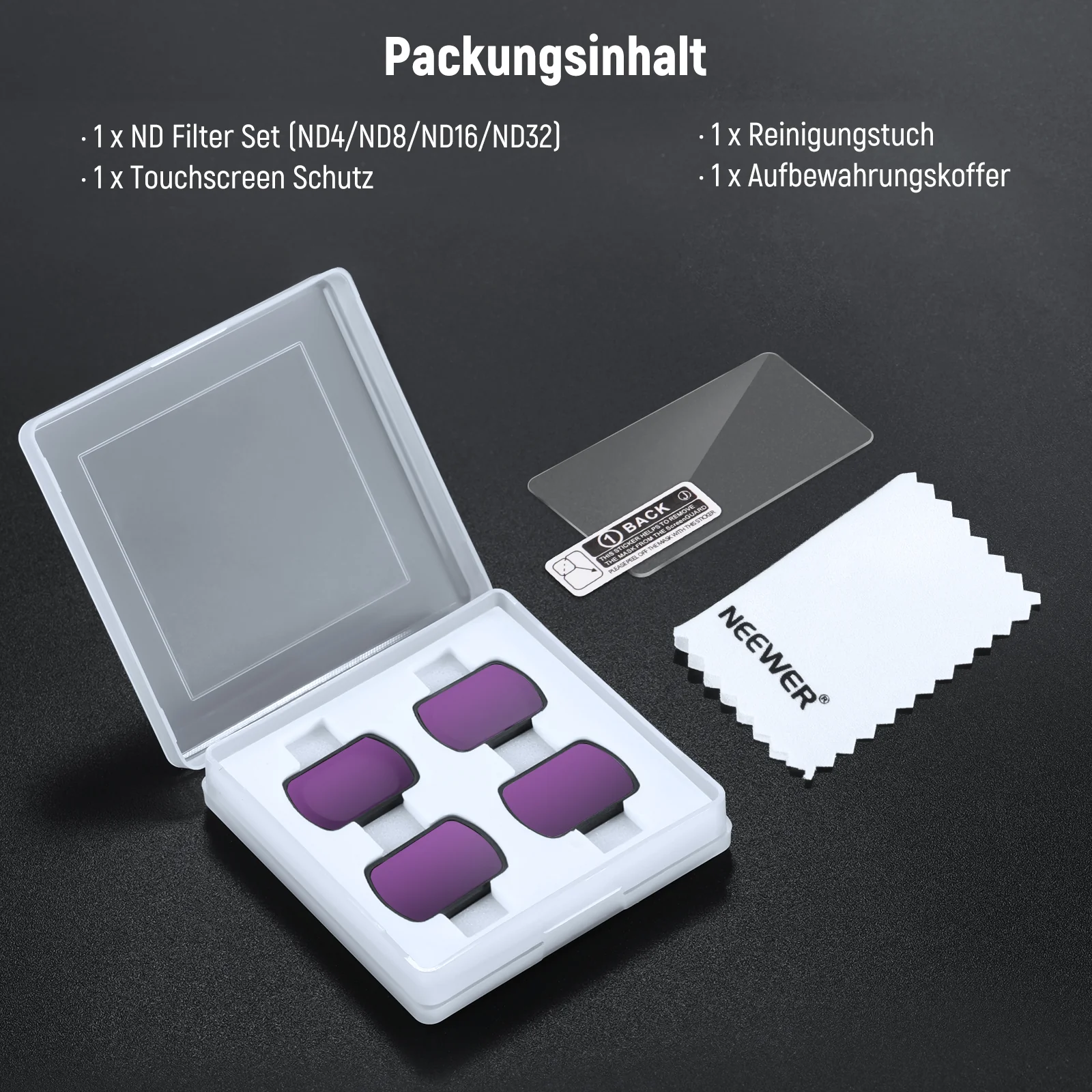 NEEWER FL-B02 4er Pack ND Filter Kit für DJI Pocket 3 / Pocket 4 & Xtra Muse - Image 8