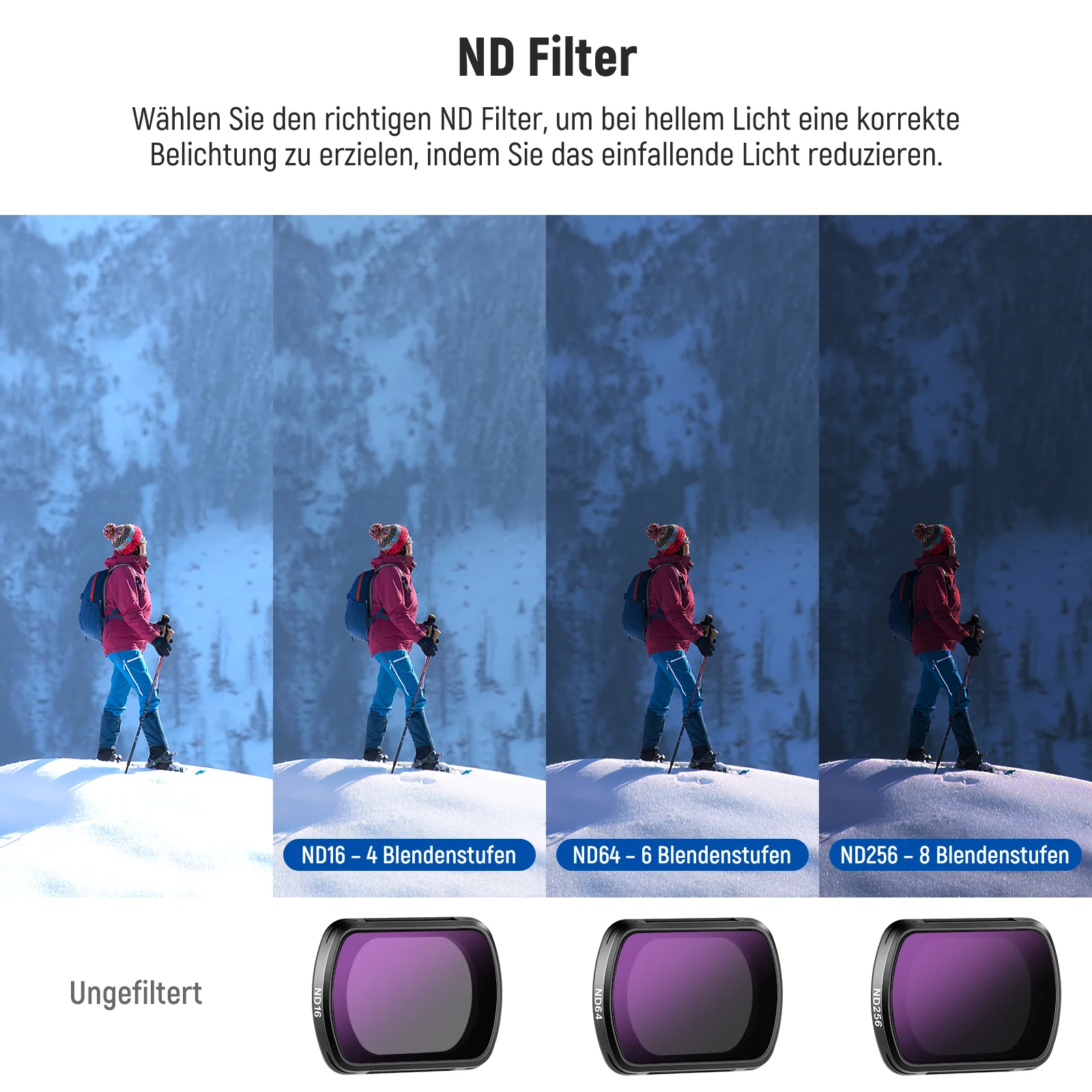 NEEWER FL-B08 ND Filter Set mit 0,75X Weitwinkelobjektiv für DJI Osmo Pocket 3/Pocket 4 & Xtra Muse - Image 6
