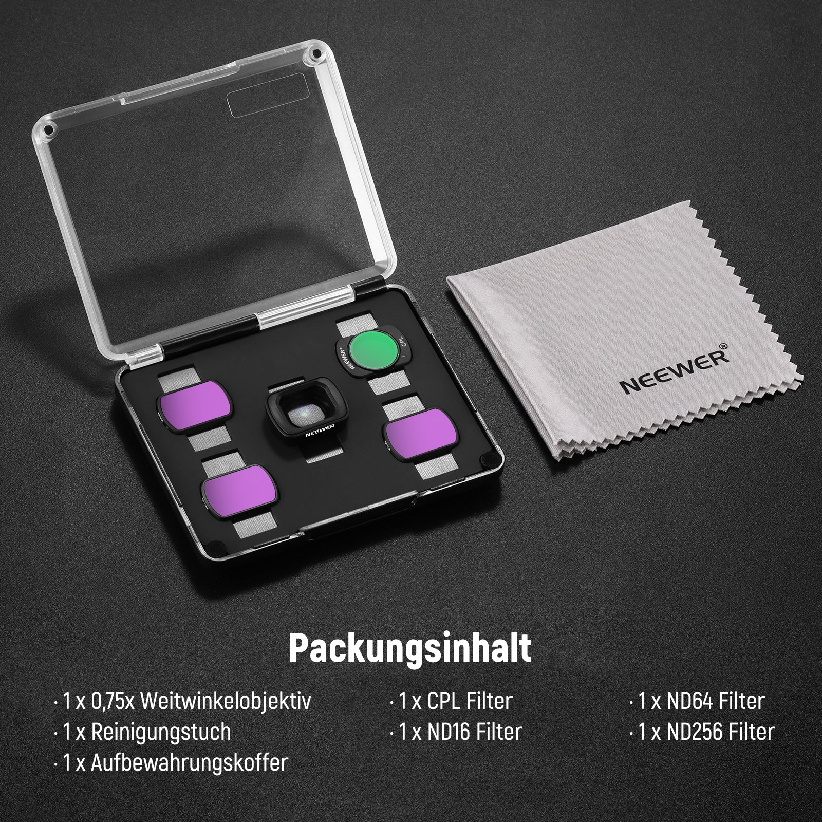 NEEWER FL-B08 ND Filter Set mit 0,75X Weitwinkelobjektiv für DJI Osmo Pocket 3/Pocket 4 & Xtra Muse - Image 9