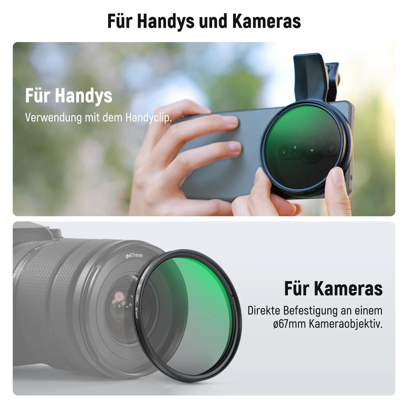 NEEWER FL-B23 67mm Clip On CPL Filter - Image 14