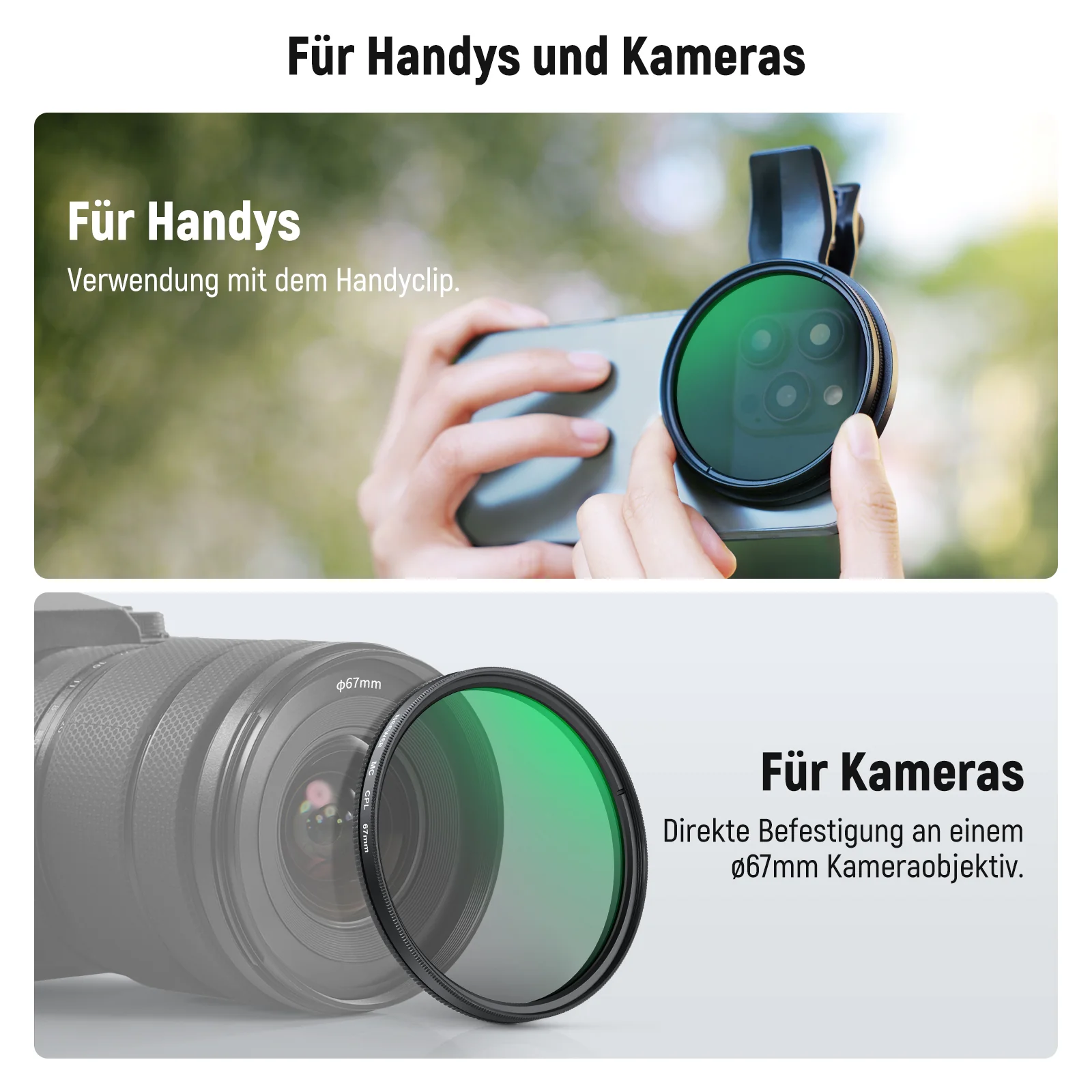 NEEWER FL-B23 67mm Clip On CPL Filter - Image 6