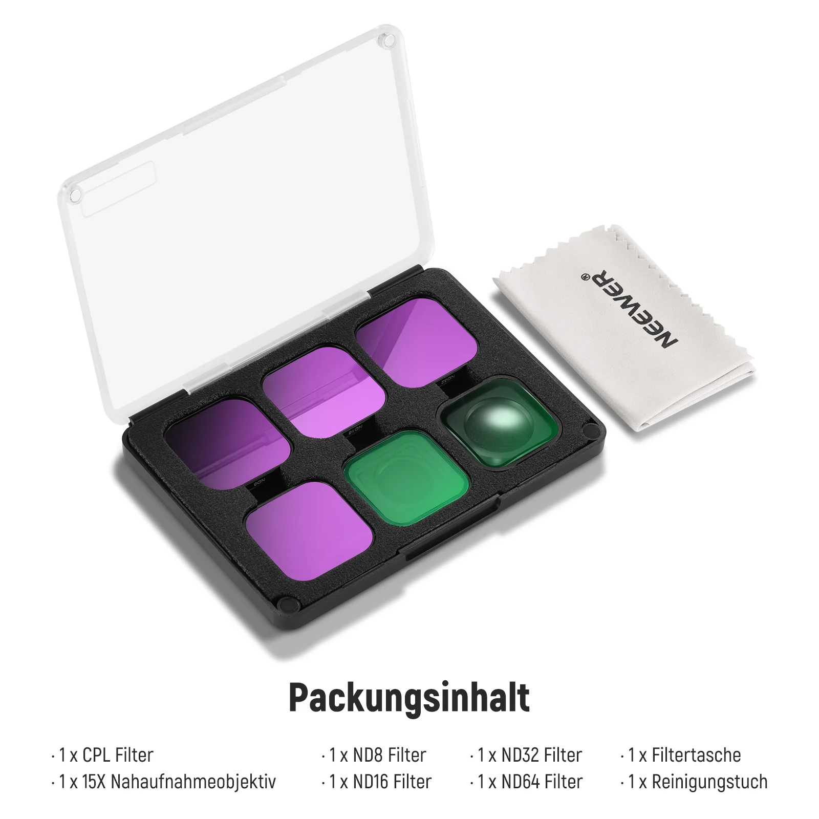 NEEWER FL-GP24 ND Filter Set mit 15X Vergrößerungslinse für GoPro Hero 13 12 11 10 9 - Image 9