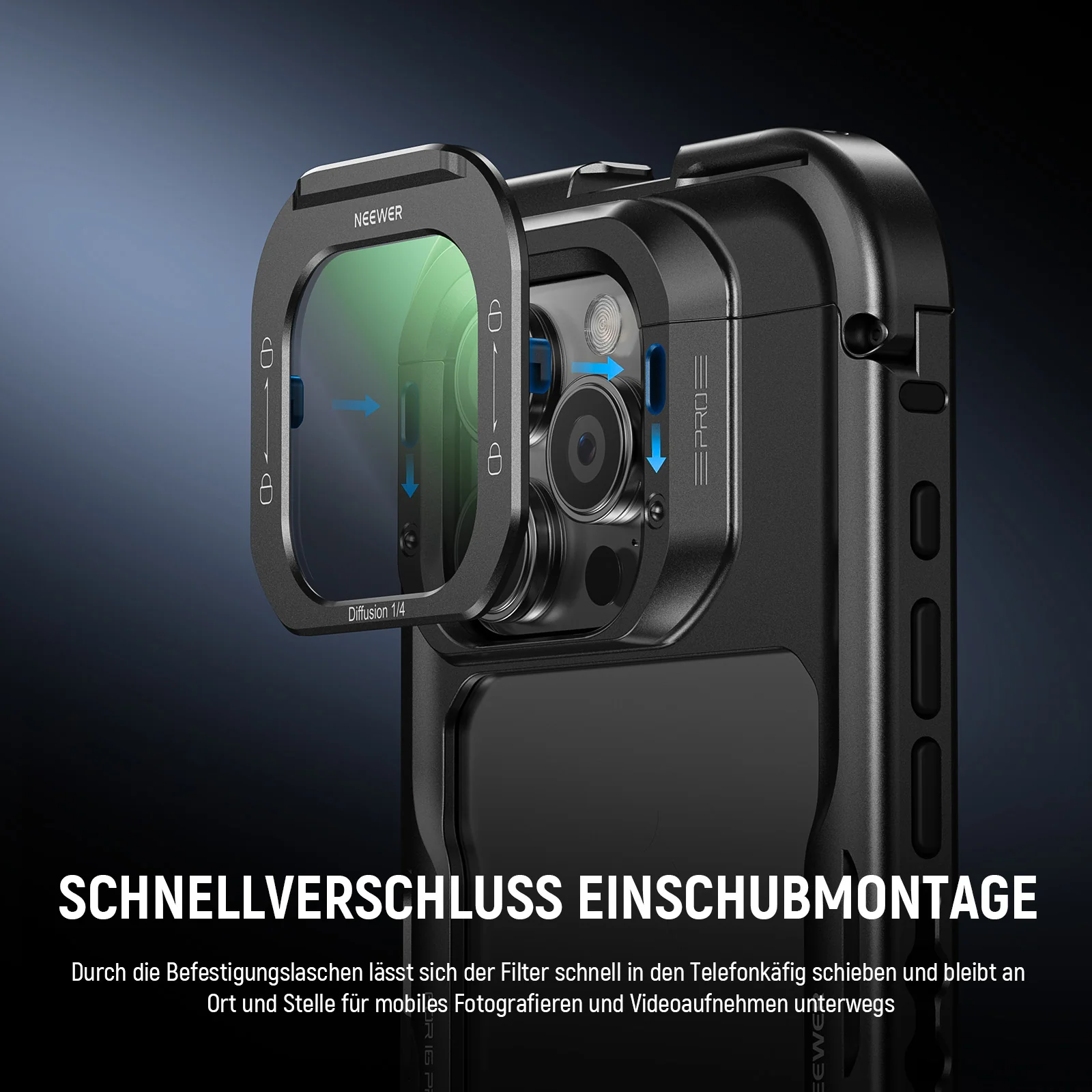 NEEWER FL-I5 1/4 Black Diffusion Handy Objektivfilter für iPhone PA073/PA074 Käfig - Image 3