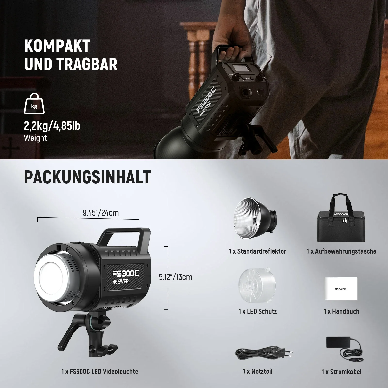 NEEWER FS300C 300W RGB COB LED Videolicht - Image 9