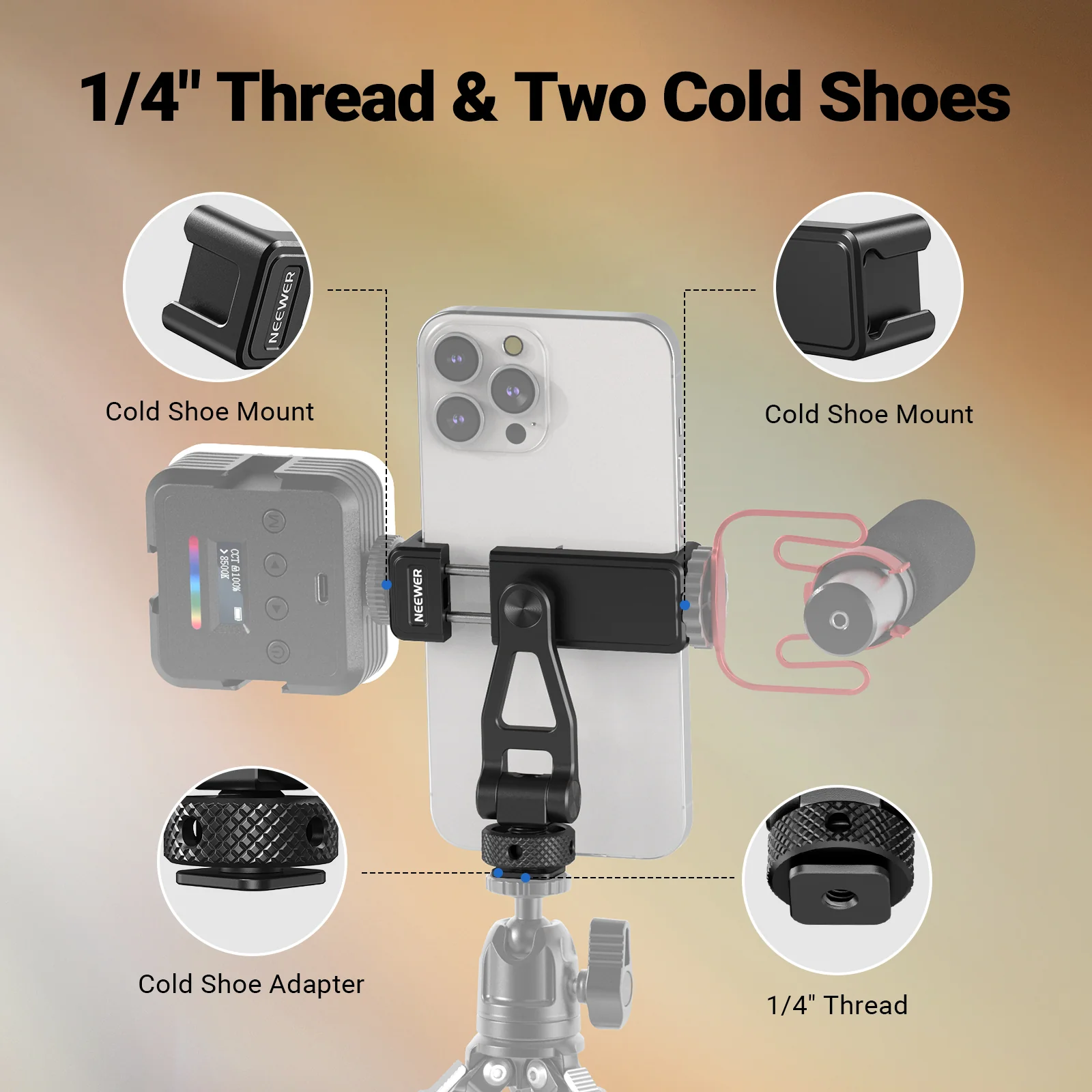 NEEWER GA010 Metall Telefonstativhalterung Für DJI RS 2 RSC 2 RS 3 4 Pro - Image 3