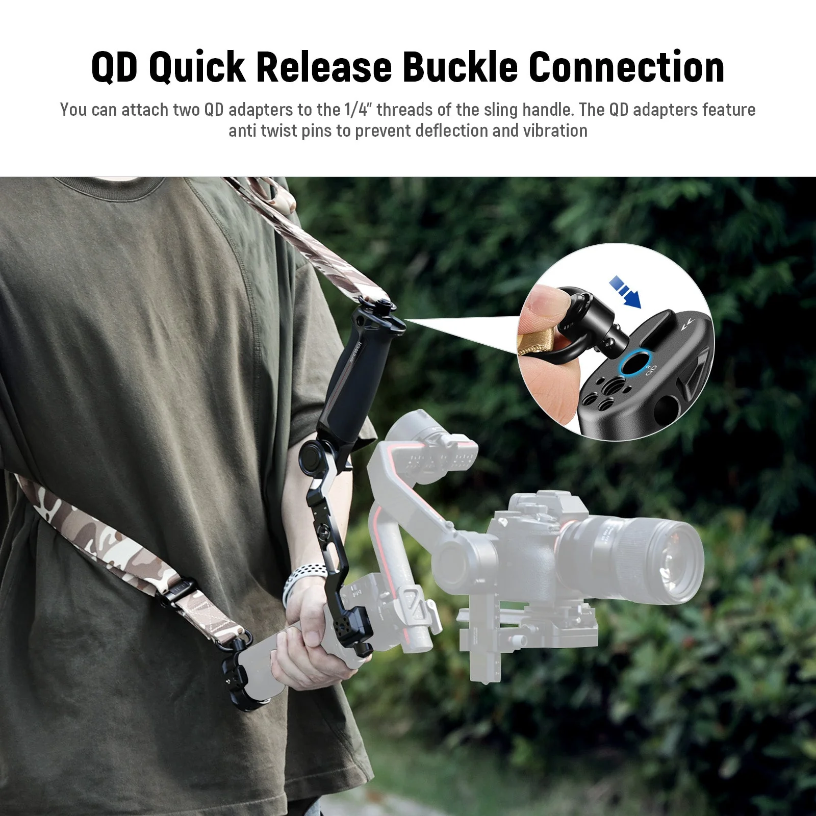NEEWER GA020 Gimbal Sling Handgriff mit NATO & QD für DJI RS4 RS4 Pro RS3 RS3 Pro RS2 - Image 7