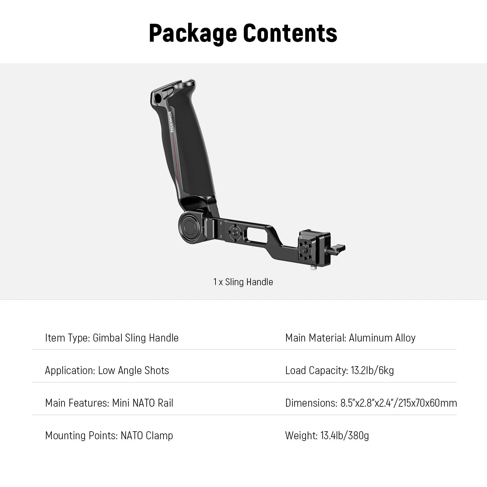 NEEWER GA020 Gimbal Sling Handgriff mit NATO & QD für DJI RS4 RS4 Pro RS3 RS3 Pro RS2 - Image 8