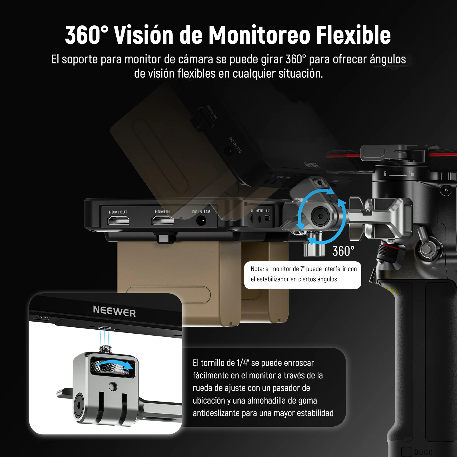 NEEWER GA021 360° drehbarer NATO Monitorhalterung für RS Gimbal - Image 4