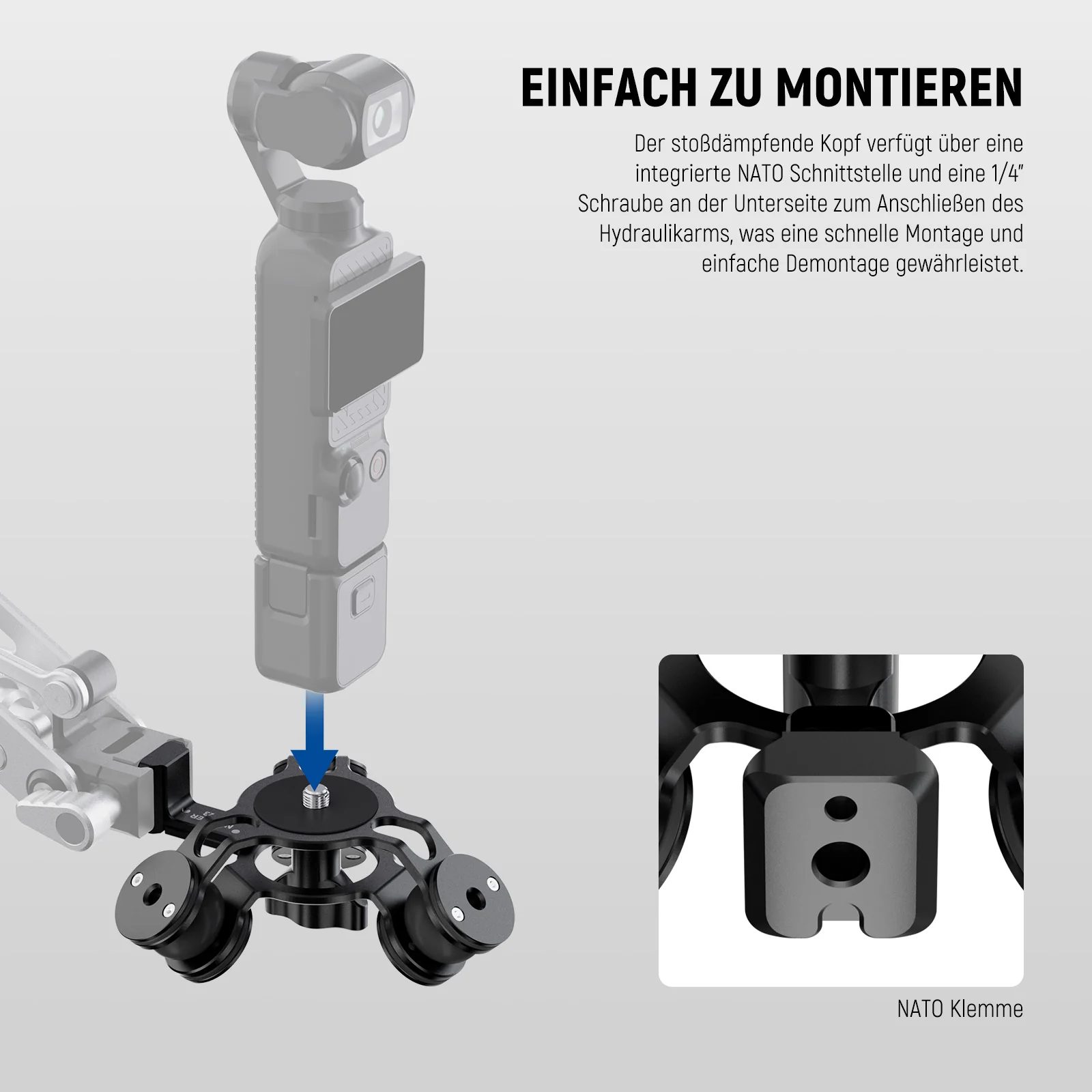 NEEWER GA023 Shock Stoßdämpferhalterung für DJI Osmo Pocket 3 - Image 5