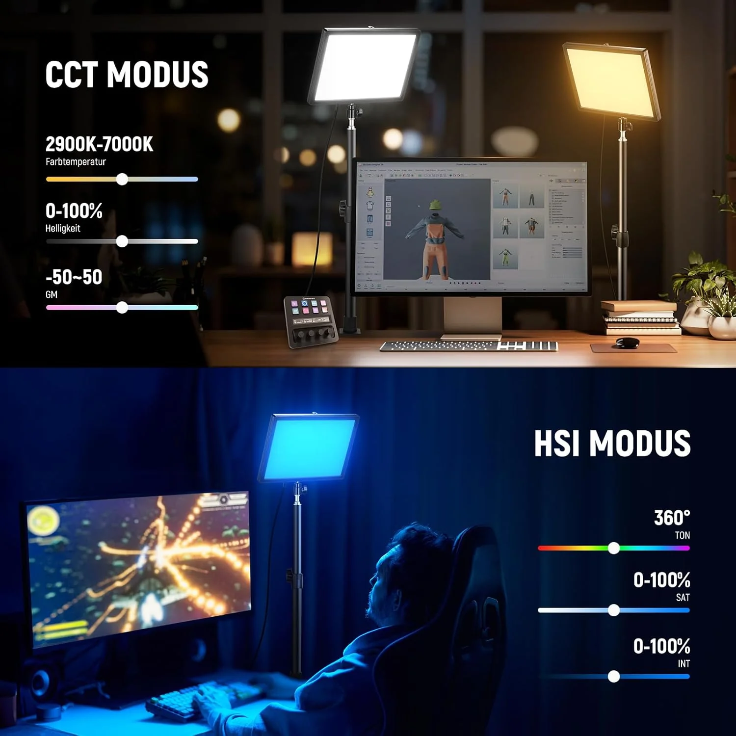 NEEWER GL25C LED RGB Streaming-Hauptlicht Key Light - Image 7
