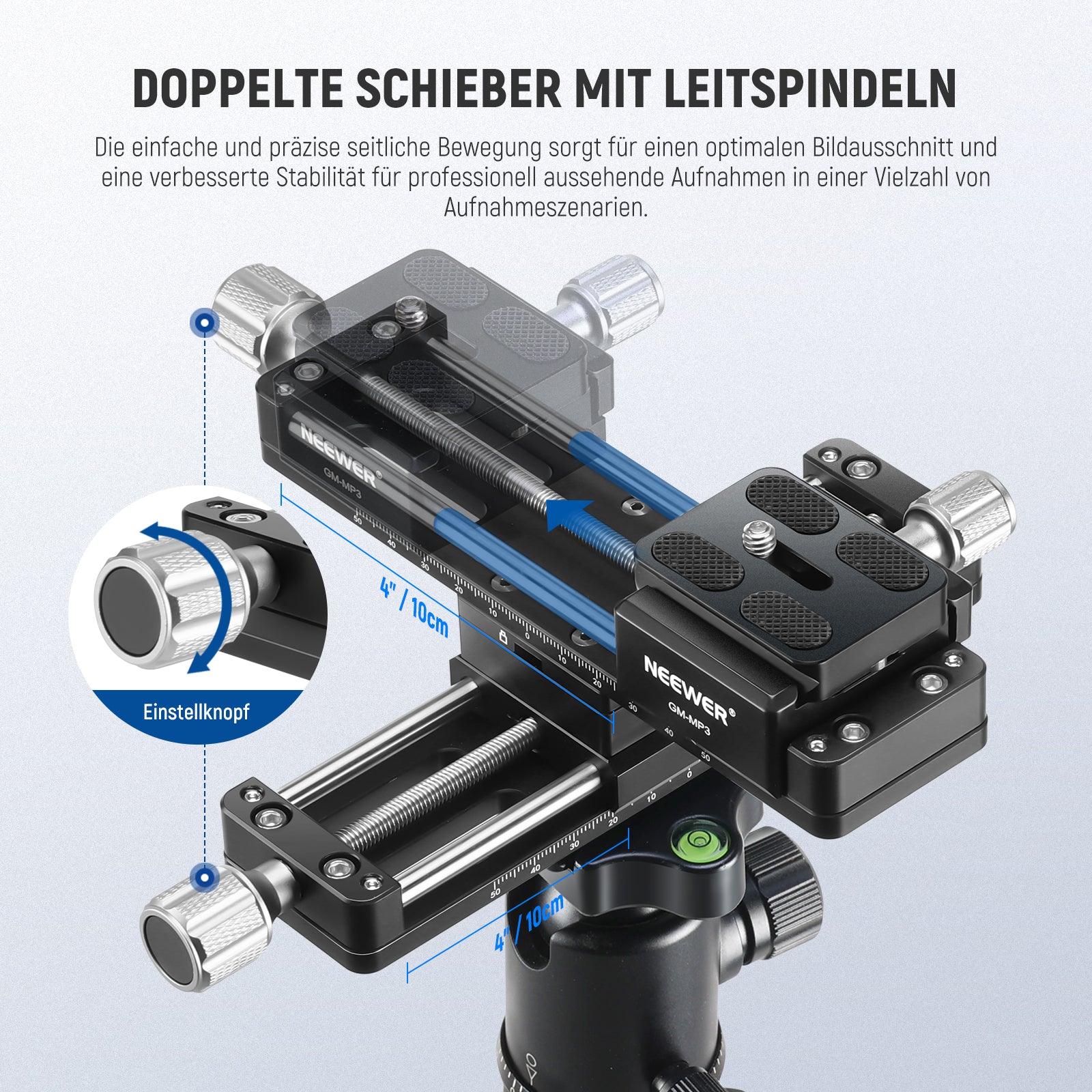 NEEWER GM-MP3 4 Achsen Makro Fokussierschiene - Image 3