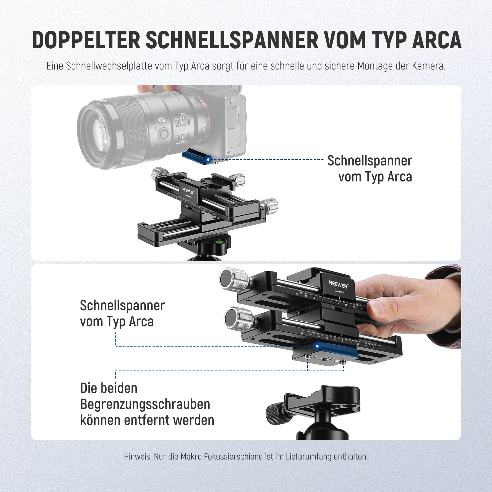 NEEWER GM-MP3 4 Achsen Makro Fokussierschiene - Image 5