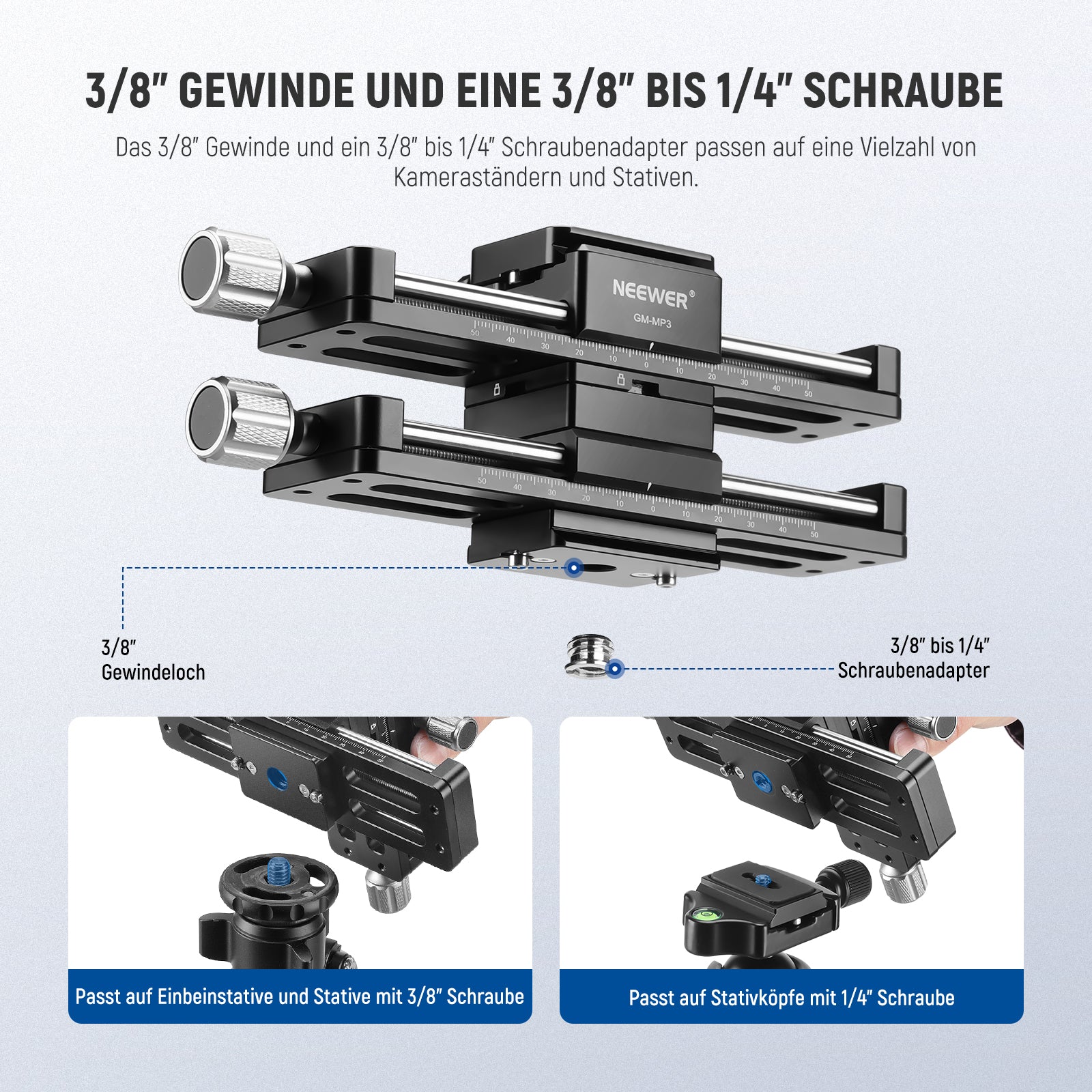 NEEWER GM-MP3 4 Achsen Makro Fokussierschiene - Image 6