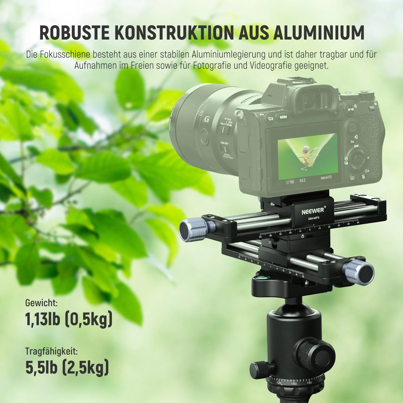 NEEWER GM-MP3 4 Achsen Makro Fokussierschiene - Image 7