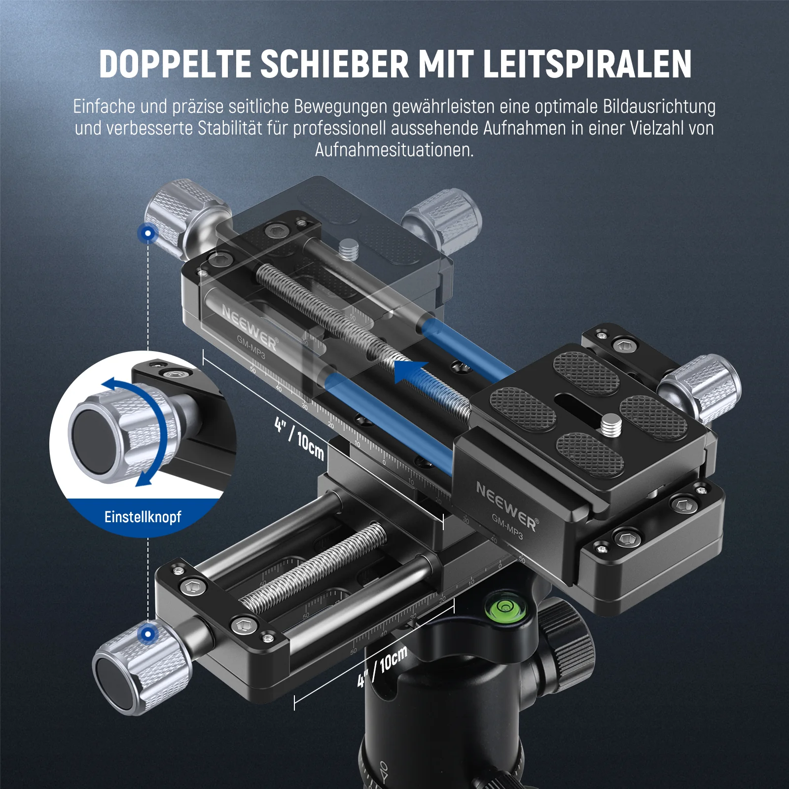 NEEWER GM-MP3 4 Achsen Makro Rail Slider - Image 3