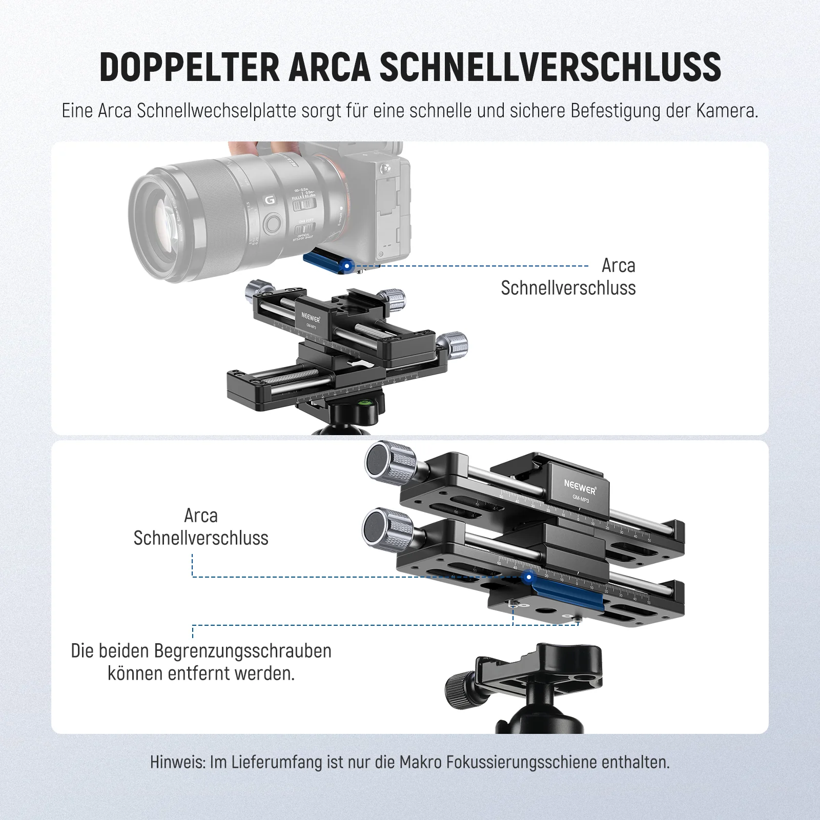 NEEWER GM-MP3 4 Achsen Makro Rail Slider - Image 5