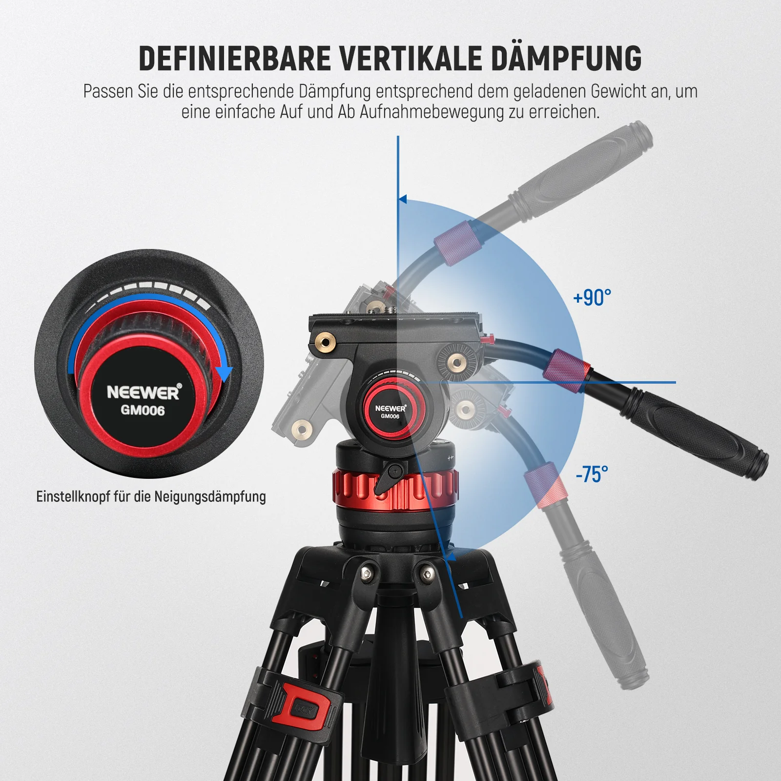 NEEWER GM006 Pro Fluid-Kopf für Video Stativ - Image 3