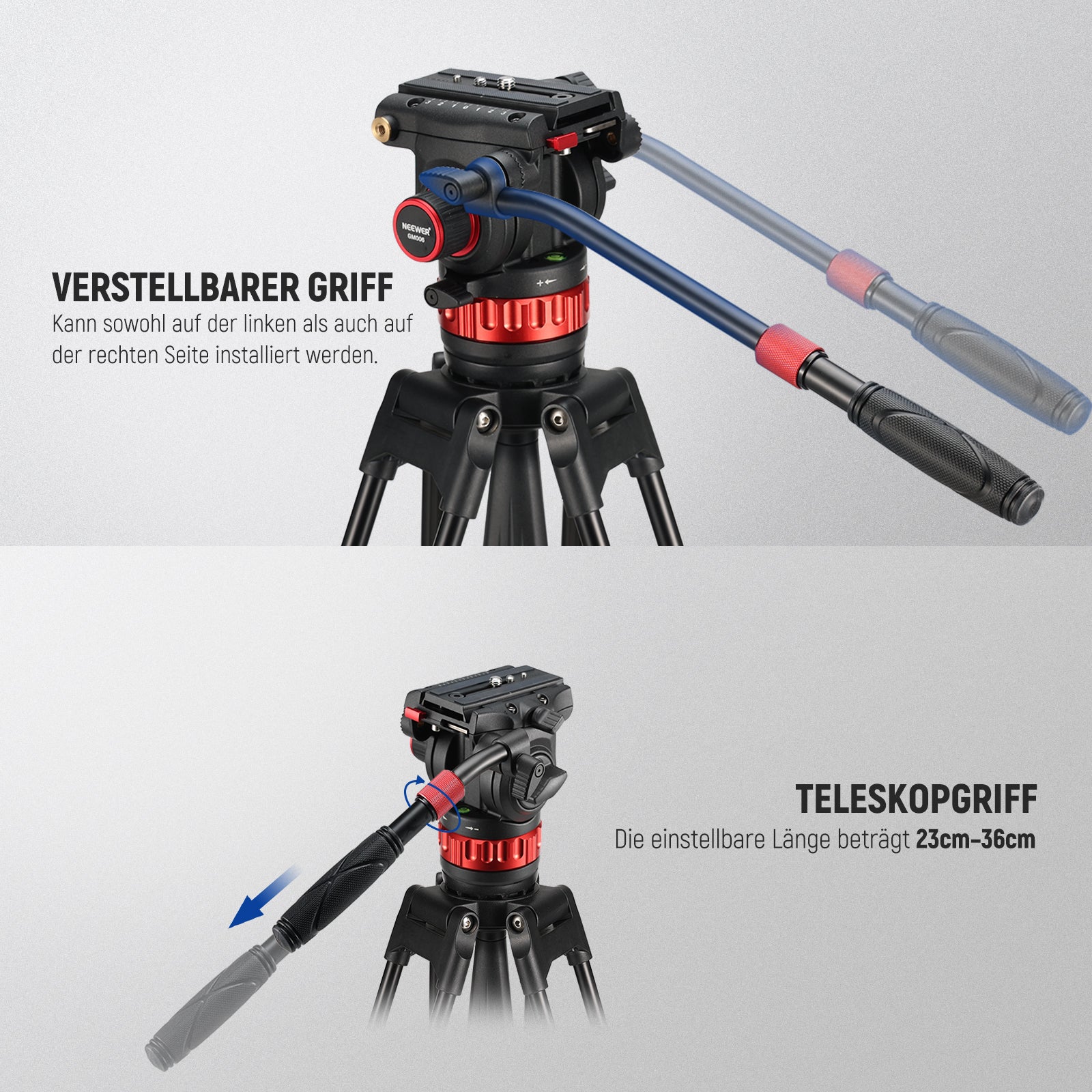 NEEWER GM006 Pro Fluid-Kopf für Video Stativ - Image 7