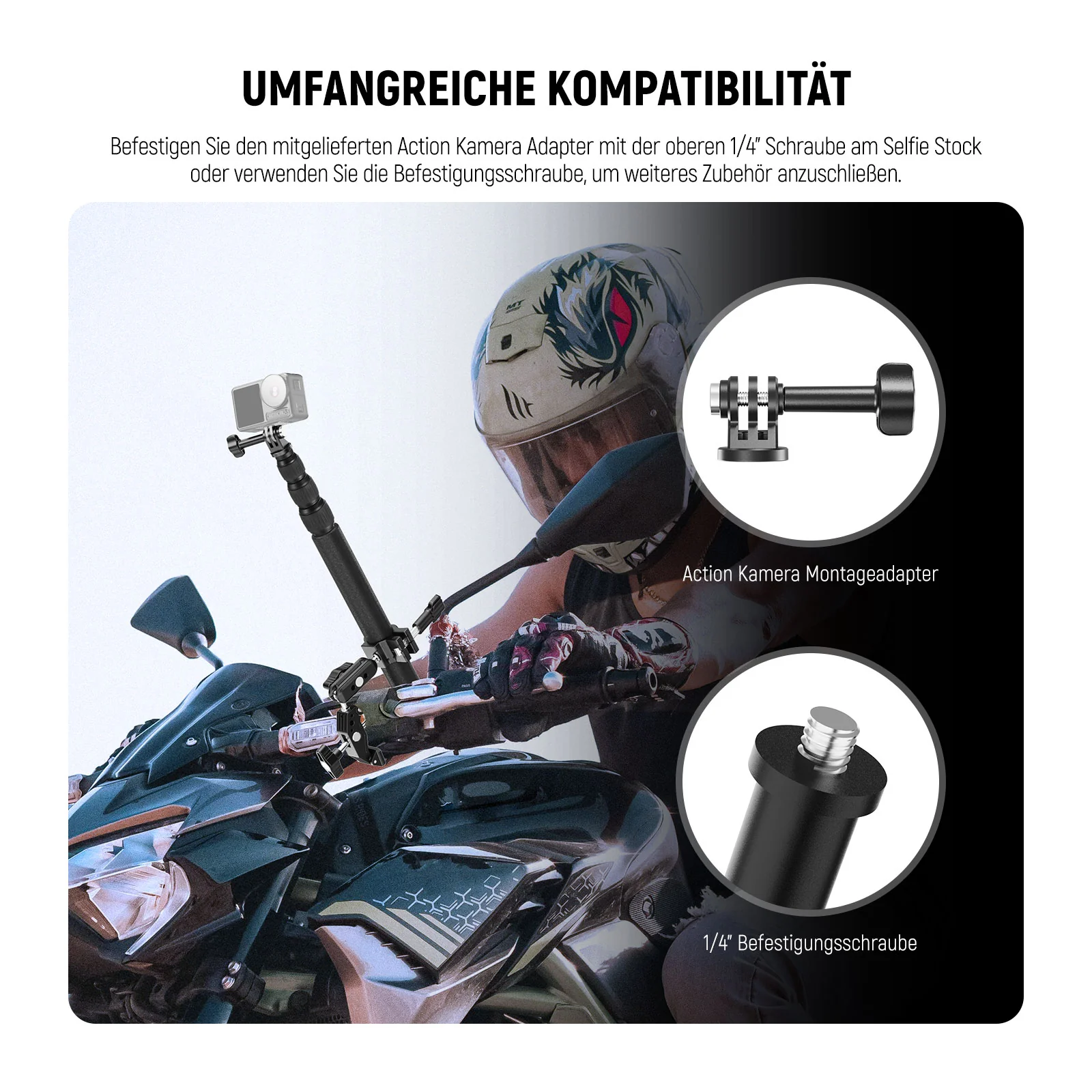 NEEWER GP-30 Motorrad Kamera Halterung Set - Image 3