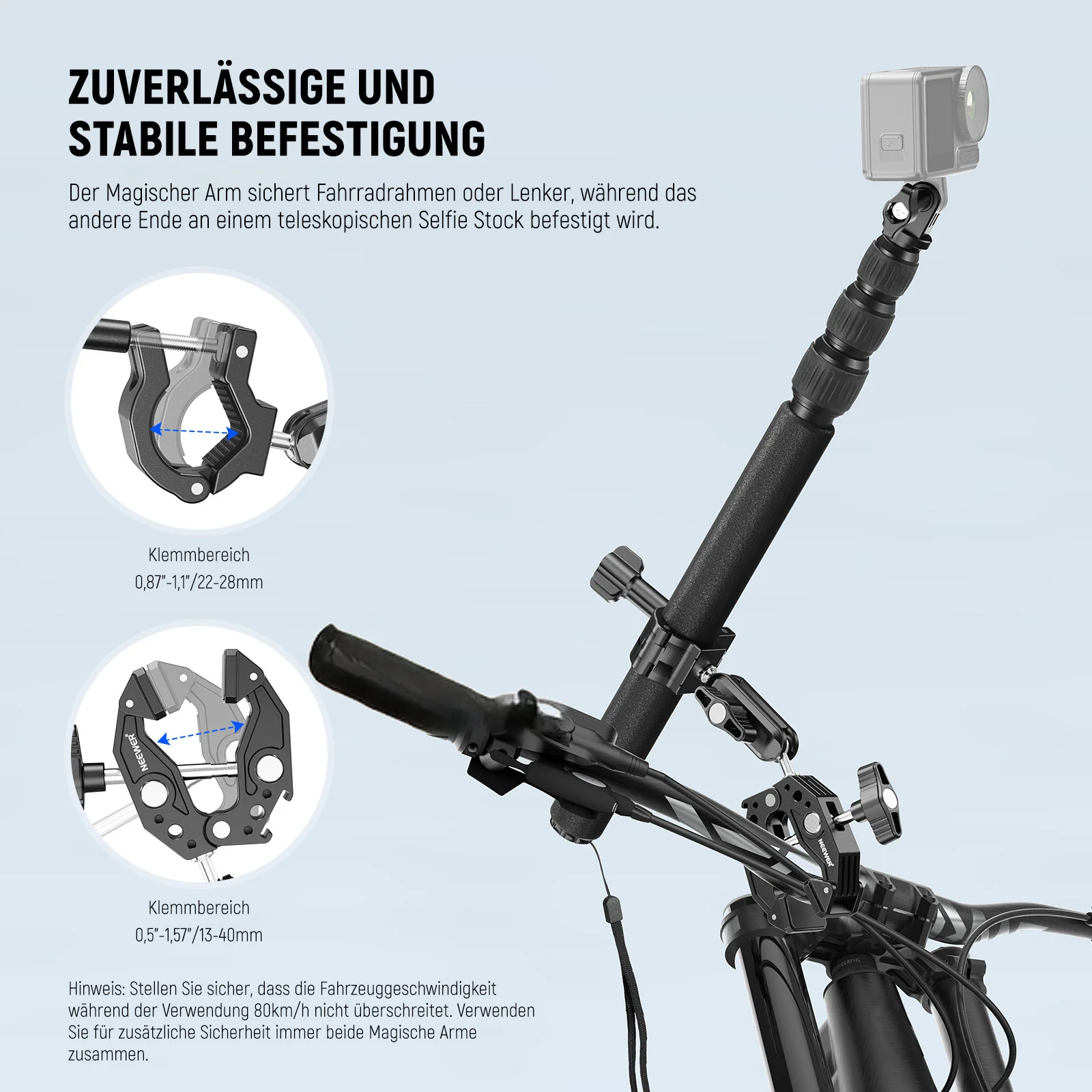 NEEWER GP-30 Motorrad Kamera Halterung Set - Image 5