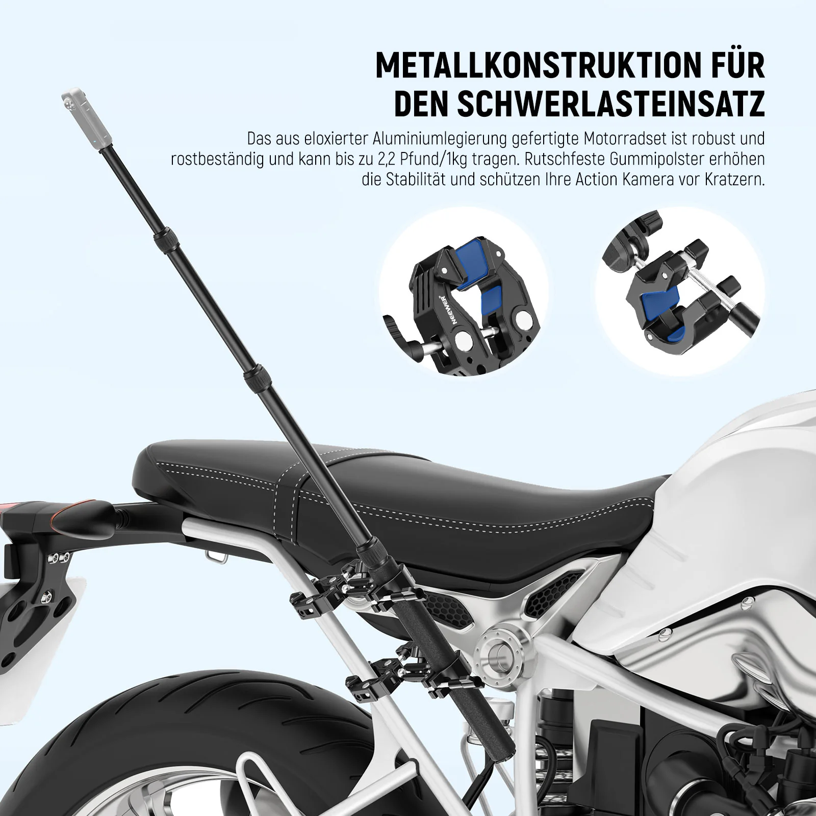 NEEWER GP-30 Motorrad Kamera Halterung Set - Image 6