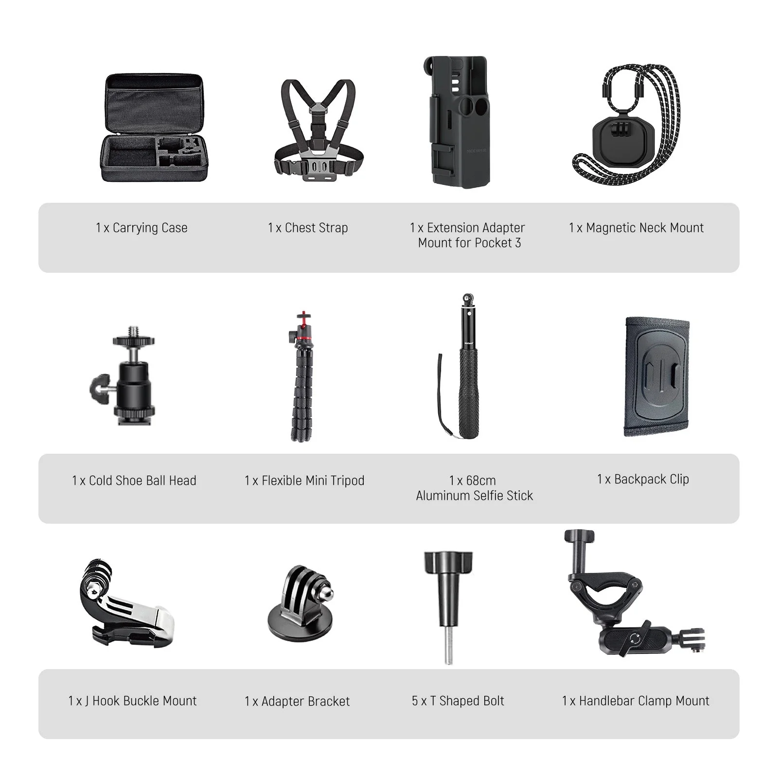 NEEWER BASICS GP-52 16 In 1 Zubehörset für DJI OSMO Pocket 3 - Image 7