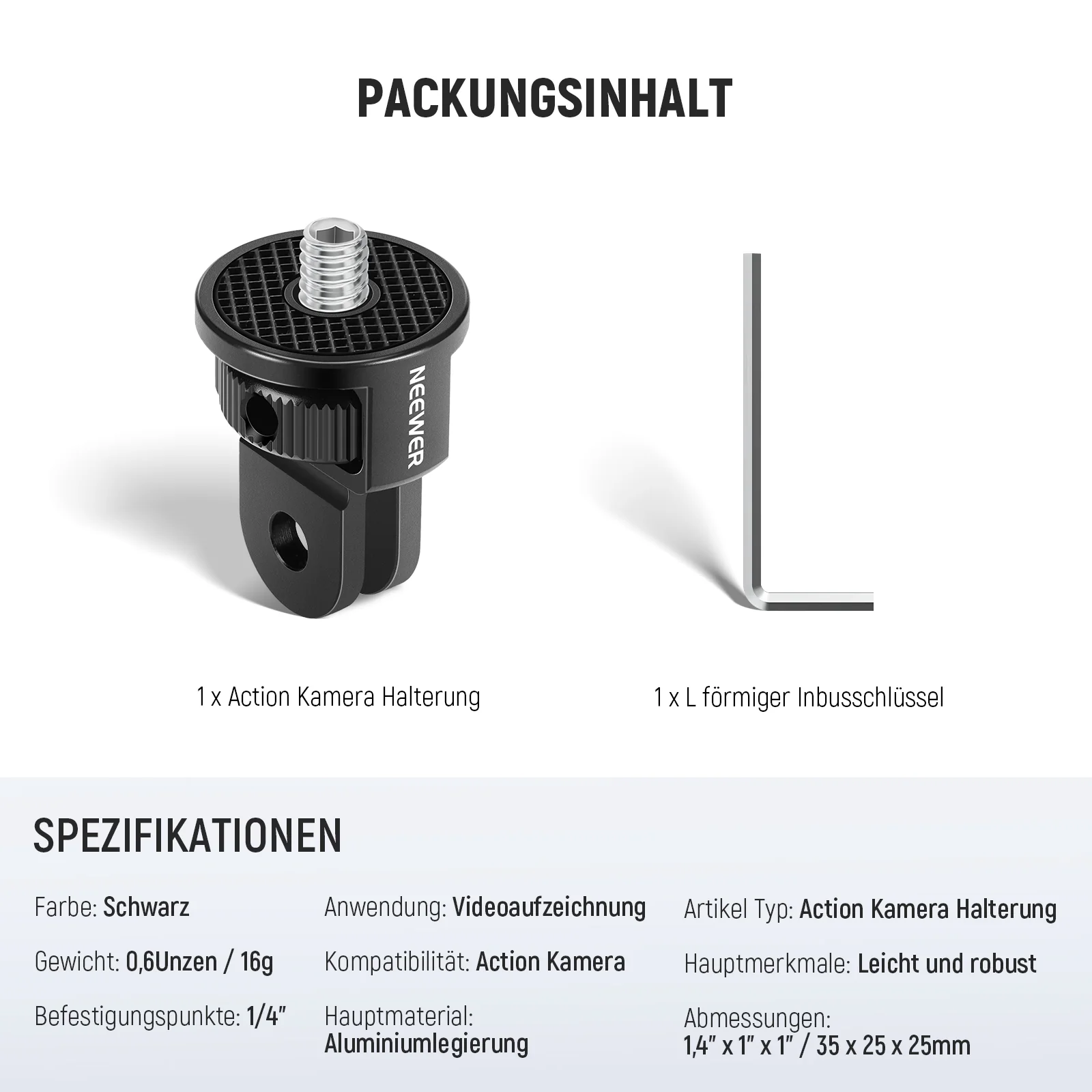 NEEWER GP-7 Action-Kamera-Halterungsadapter - Image 10