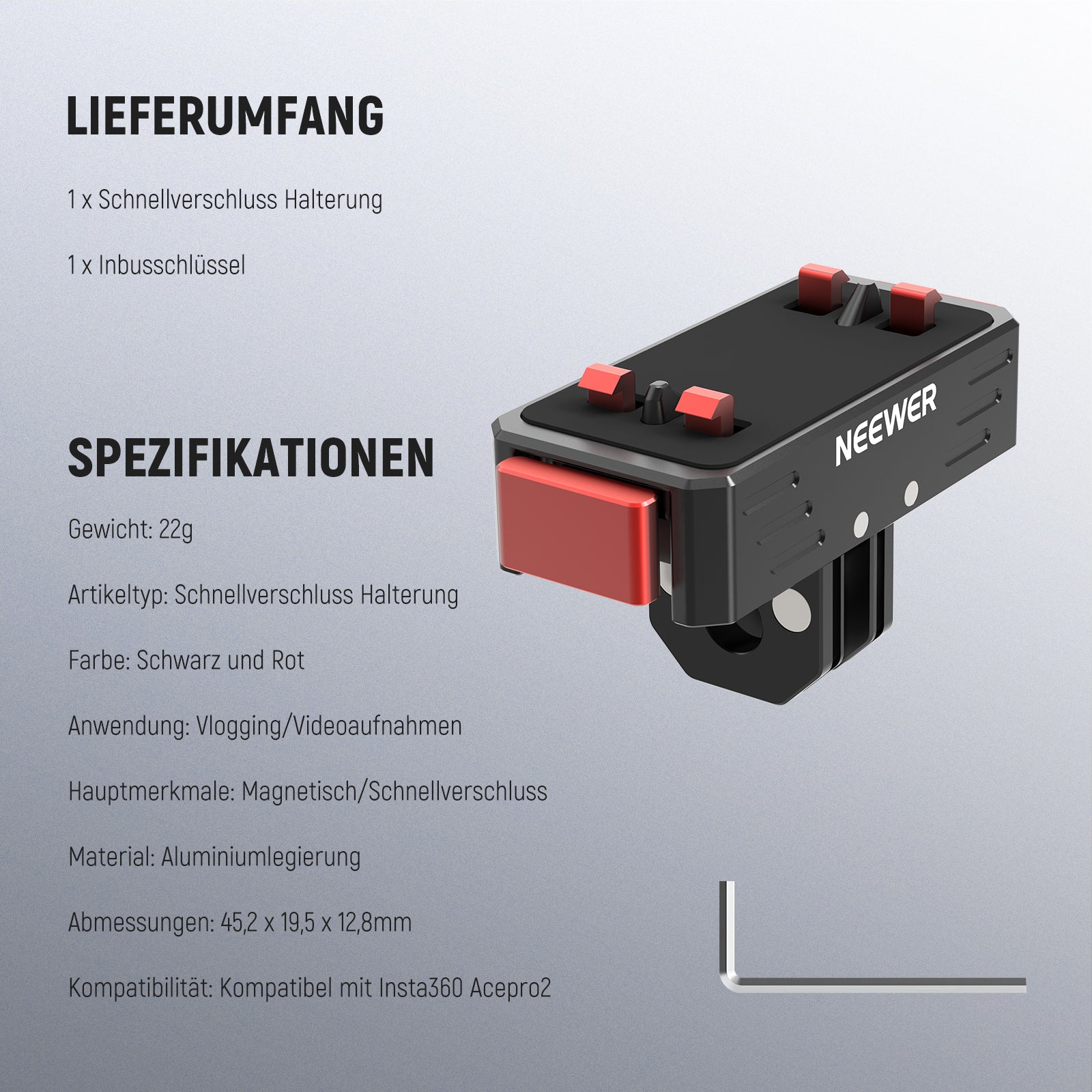 NEEWER GP-88/GP-87 magnetische Schnellwechsel-Halterung für Insta360 - Image 14