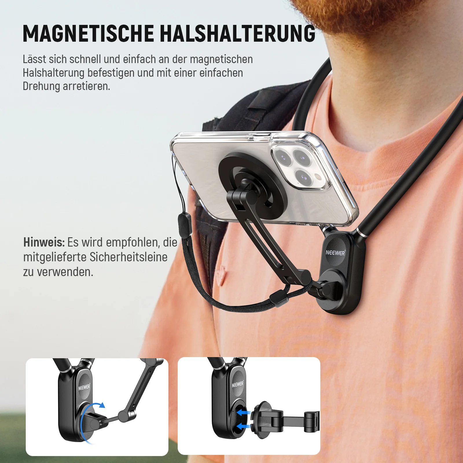 NEEWER GP-16 Magnetische Handy-Halshalterung - Image 5