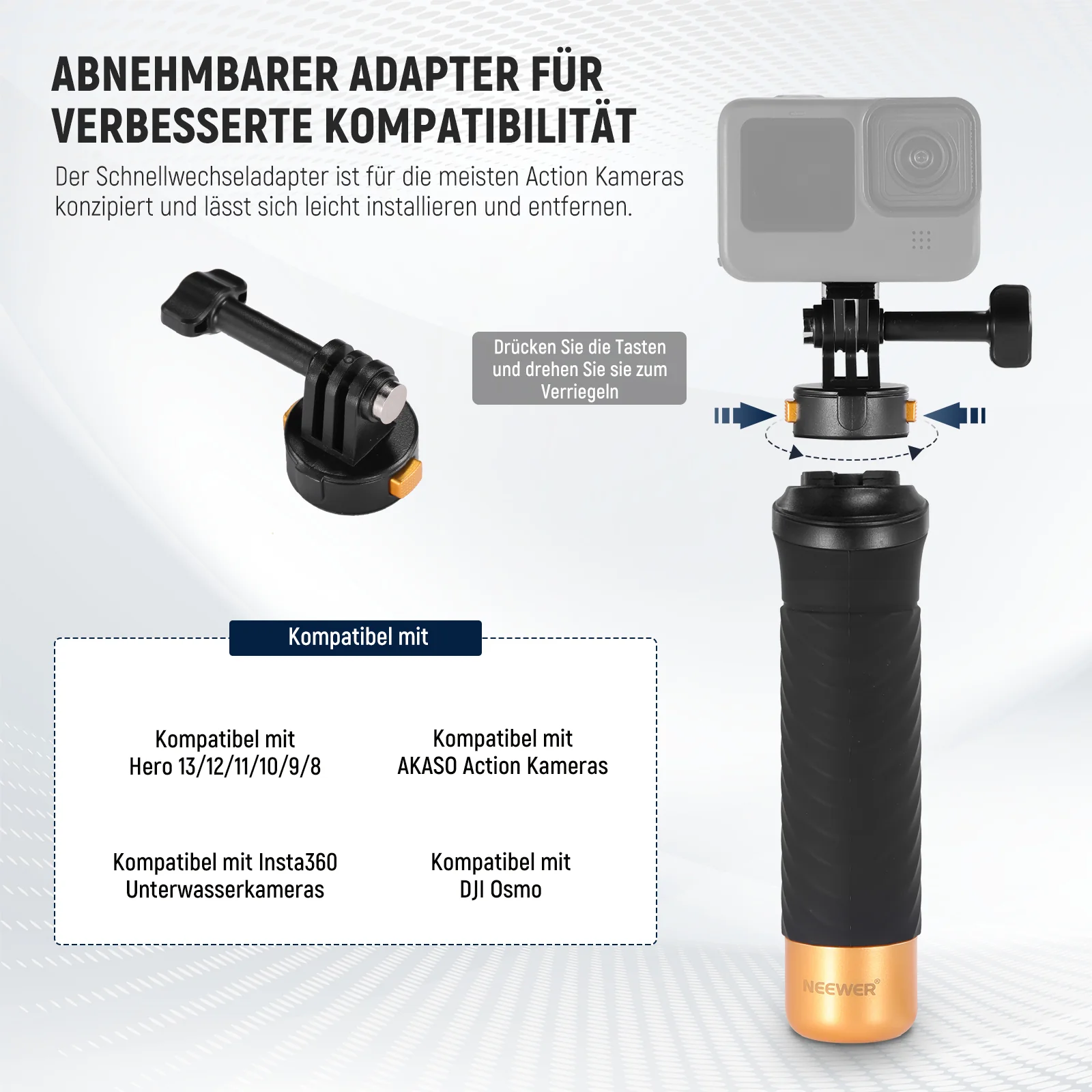 NEEWER GP23 Schwimmender Handgriff für Action Kamera - Image 11