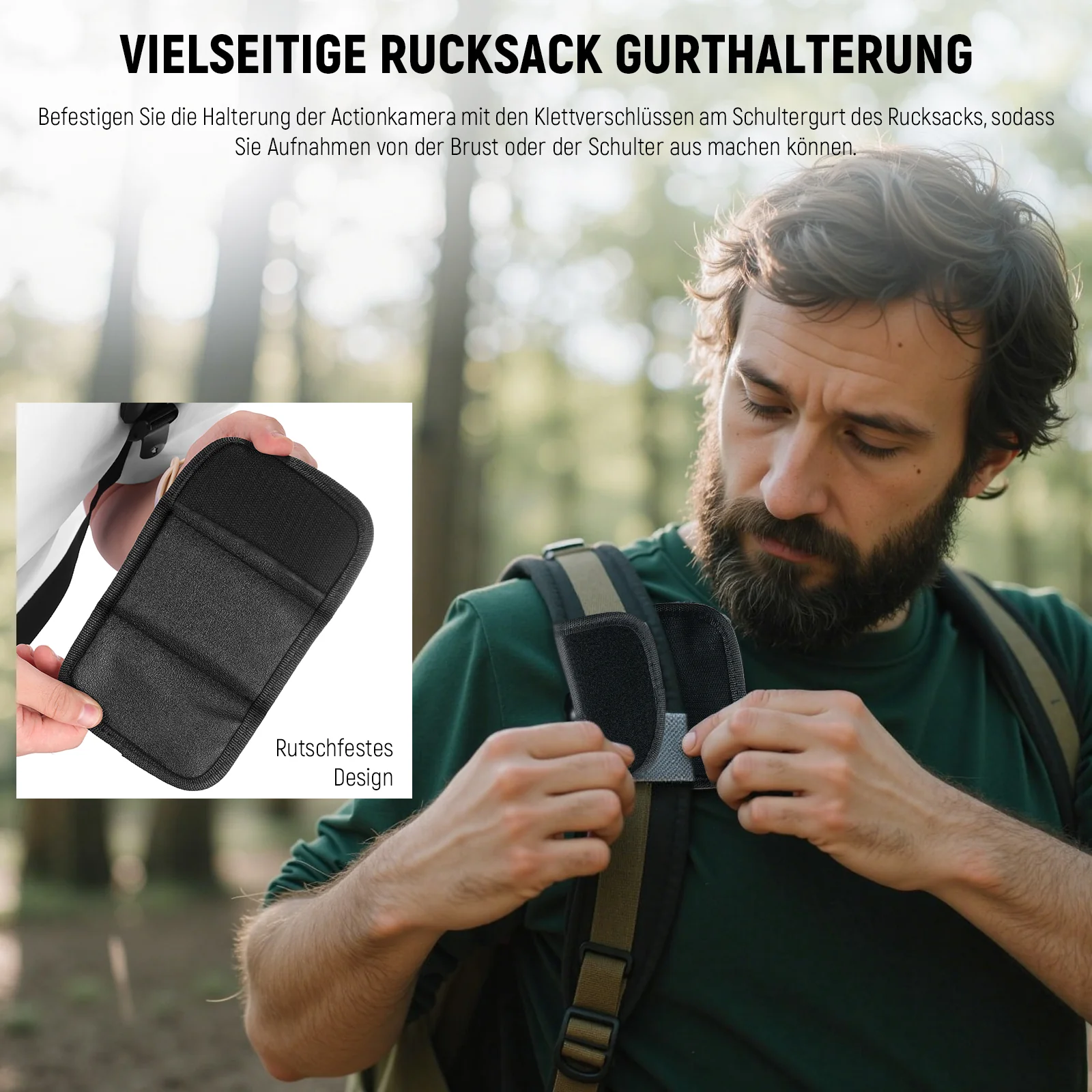 NEEWER GP-63 Rucksack Schulter Brustgurt Halterung für Actionkamera - Image 5